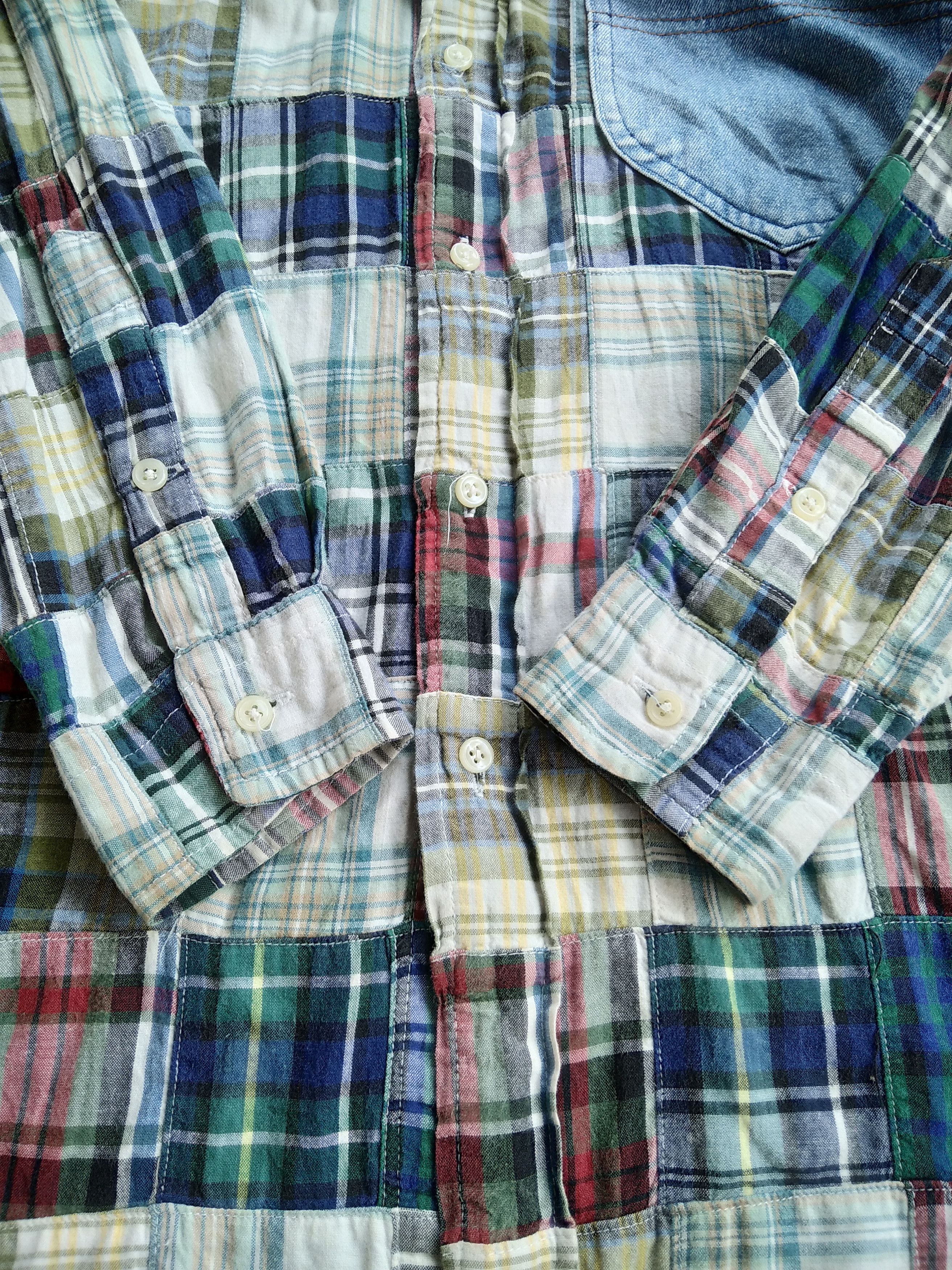 If Six Was Nine × Kapital × RRL Ralph Lauren VTG 90s Polo Ralph Lauren Plaid Flannel Pacthwork Shirt Size US S / EU 44-46 / 1 - 10 Thumbnail