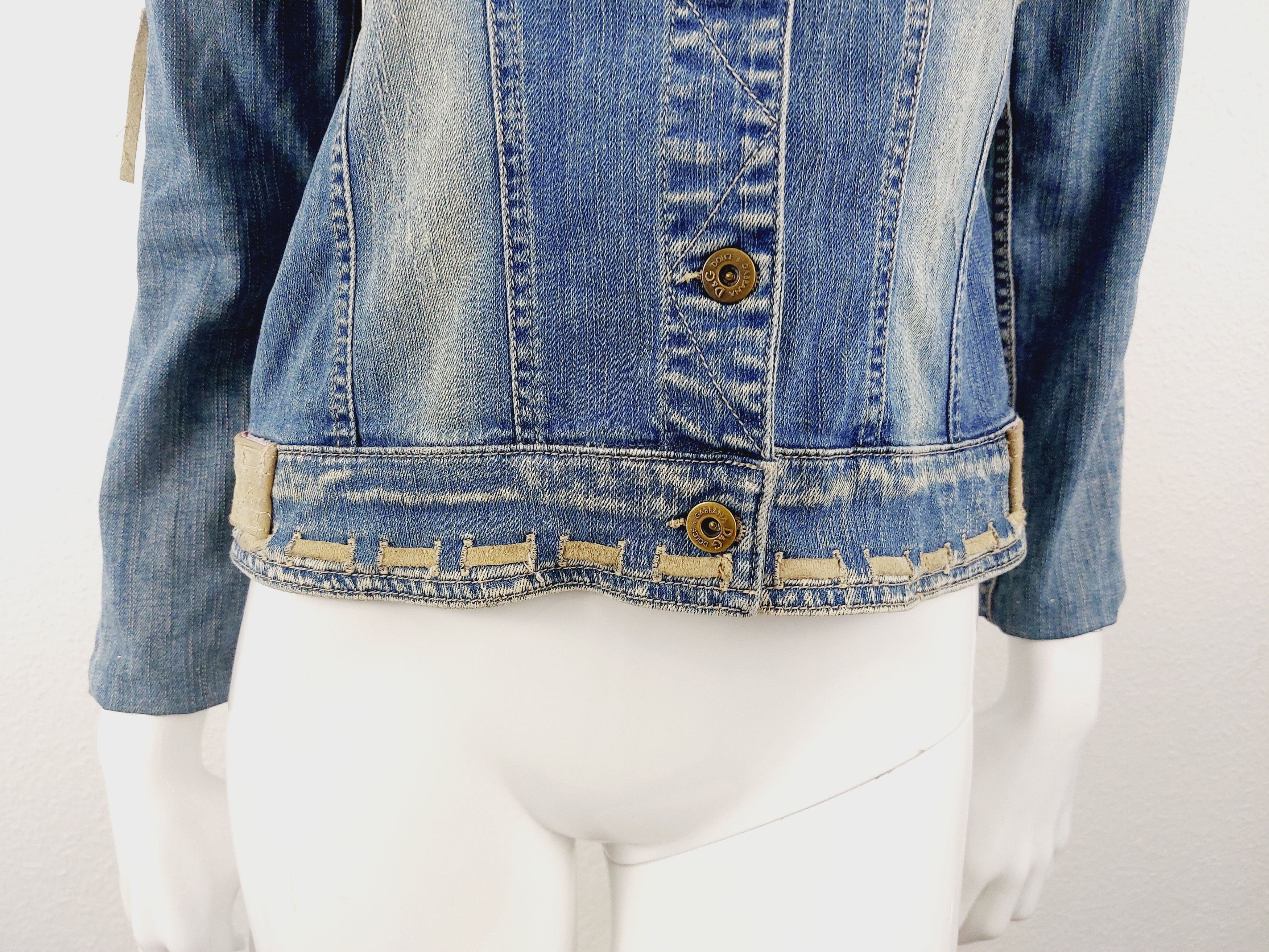 Dolce & Gabbana Dolce and Gabbana D&G Leather Trim Corset Lace-Up Jacket Size M / US 6-8 / IT 42-44 - 5 Thumbnail