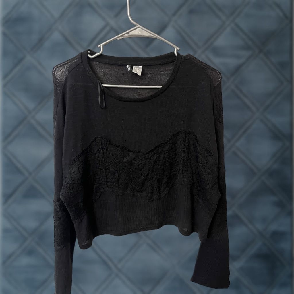 H&M H&M Divided Sweater Womens Pullover Black Long Sleeve Crew Neck M Cotton Blend Knit Size M / US 6-8 / IT 42-44 - 1 Thumbnail