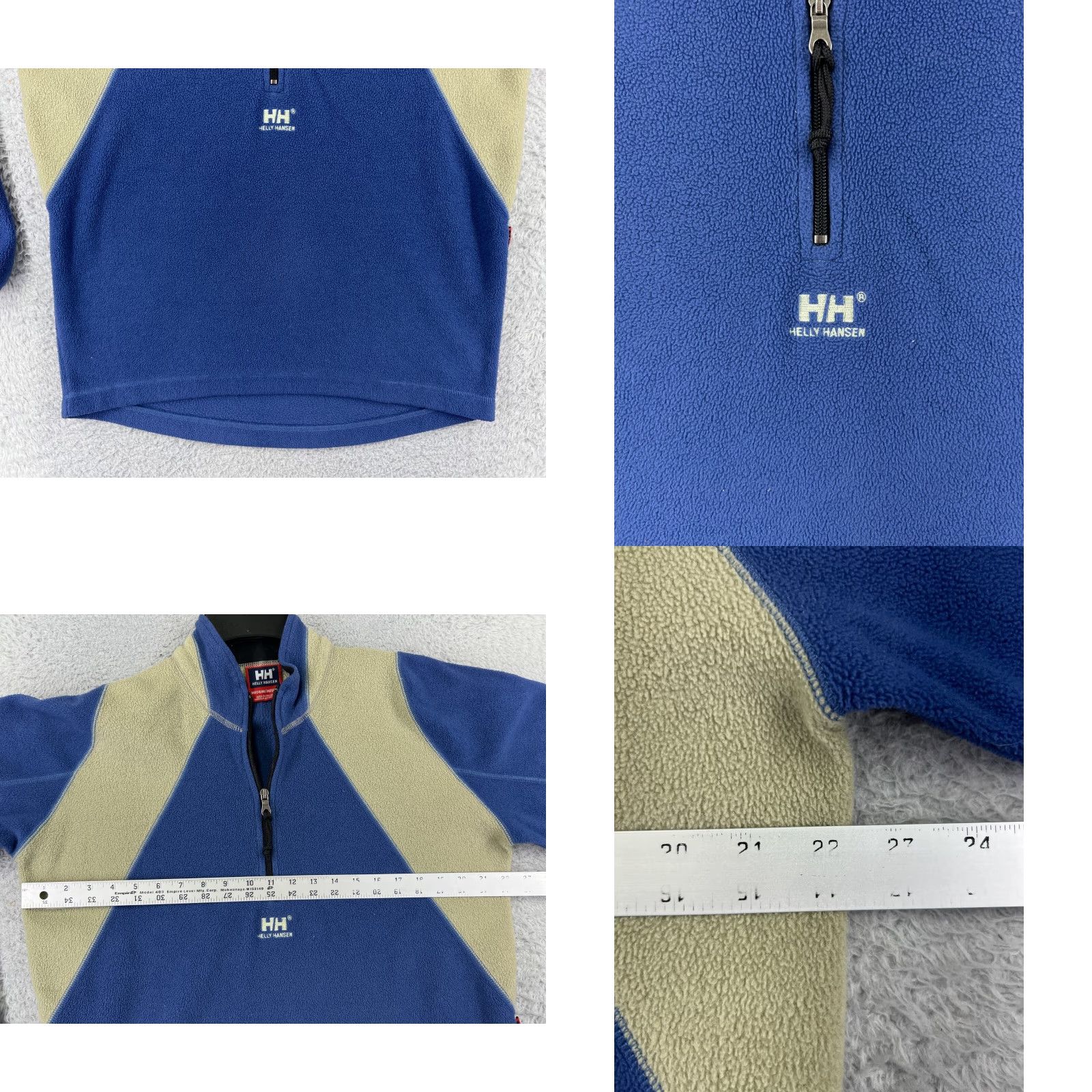 Helly Hansen Helly Hansen Sweater Mens Medium Blue Beige Long Sleeve 1/4 Zip Fleece Polyester Size US M / EU 48-50 / 2 - 8 Thumbnail