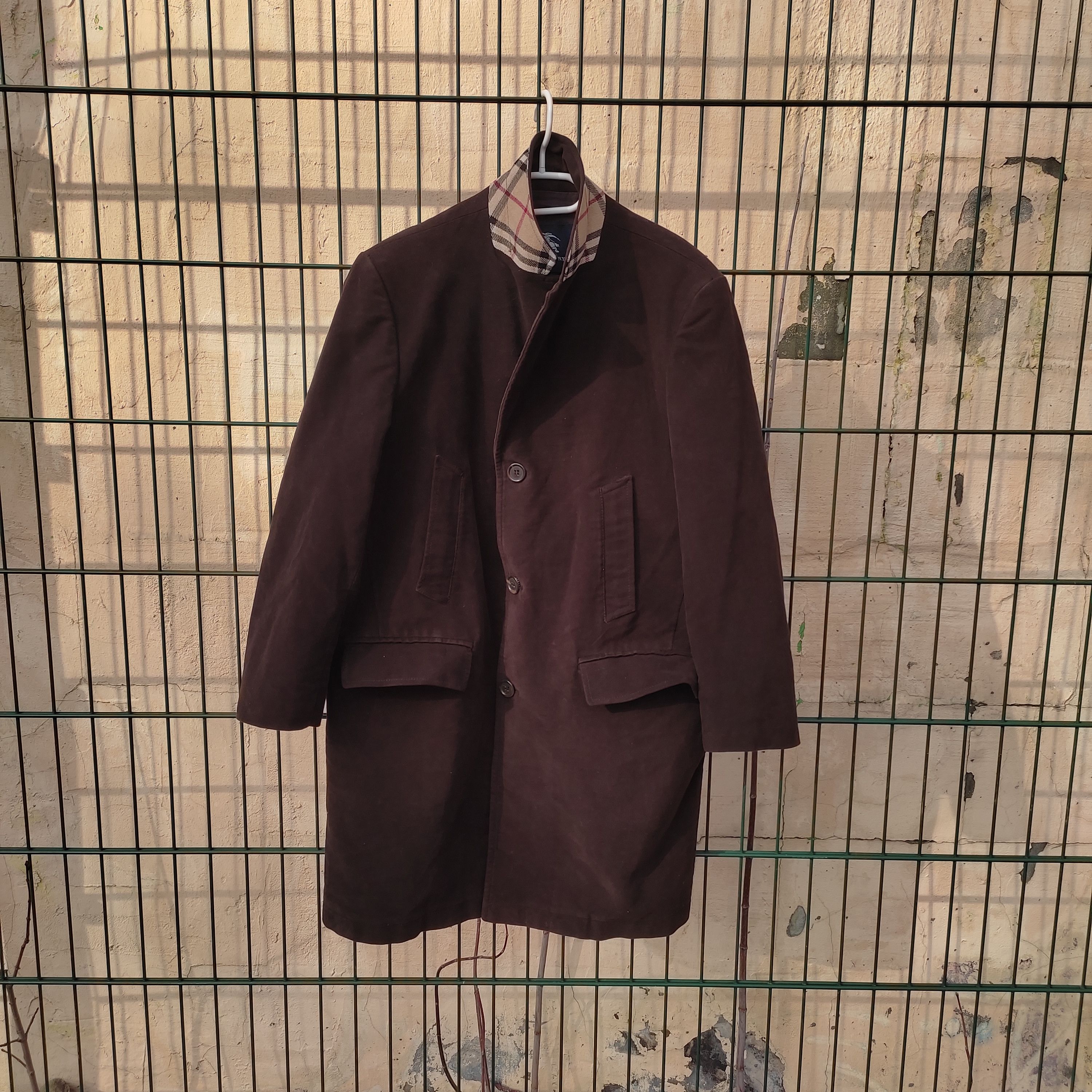 image of Burberry London Mens Cotton Coat Vintage in Brown (Size Large)