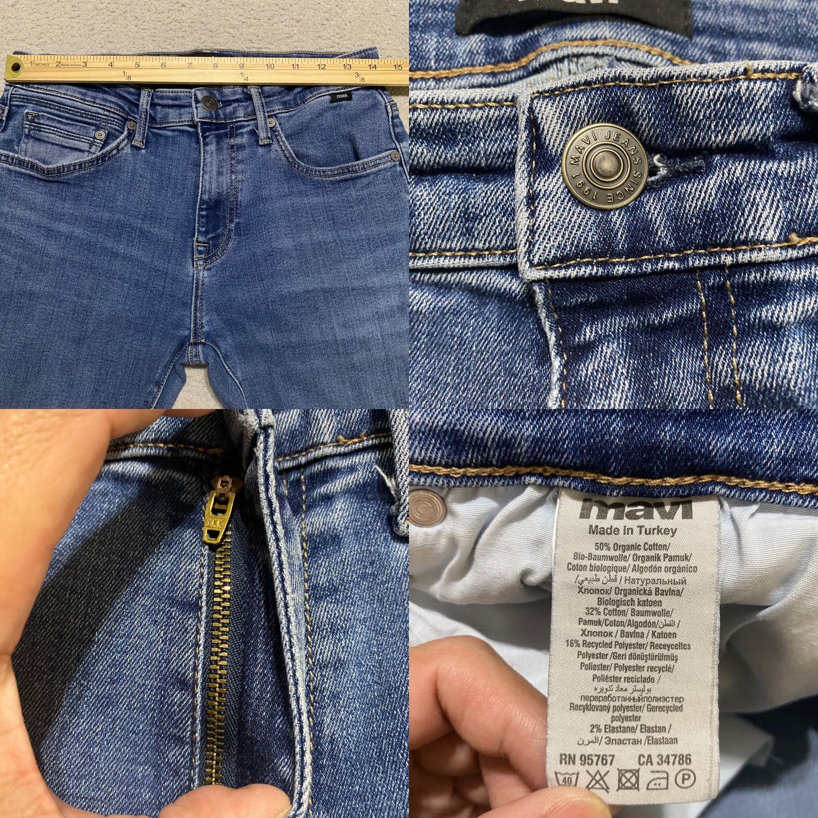 Vintage Mavi Jeans Mens 30x32 Blue Denim Medium Wash Jake Slim Straight Mid Rise Size US 30 / EU 46 - 8 Thumbnail