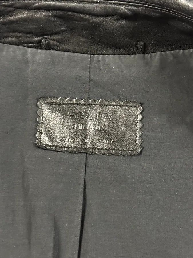 Prada FW2000 Prada Black Minimalist Leather Jacket Size US M / EU 48-50 / 2 - 9 Thumbnail