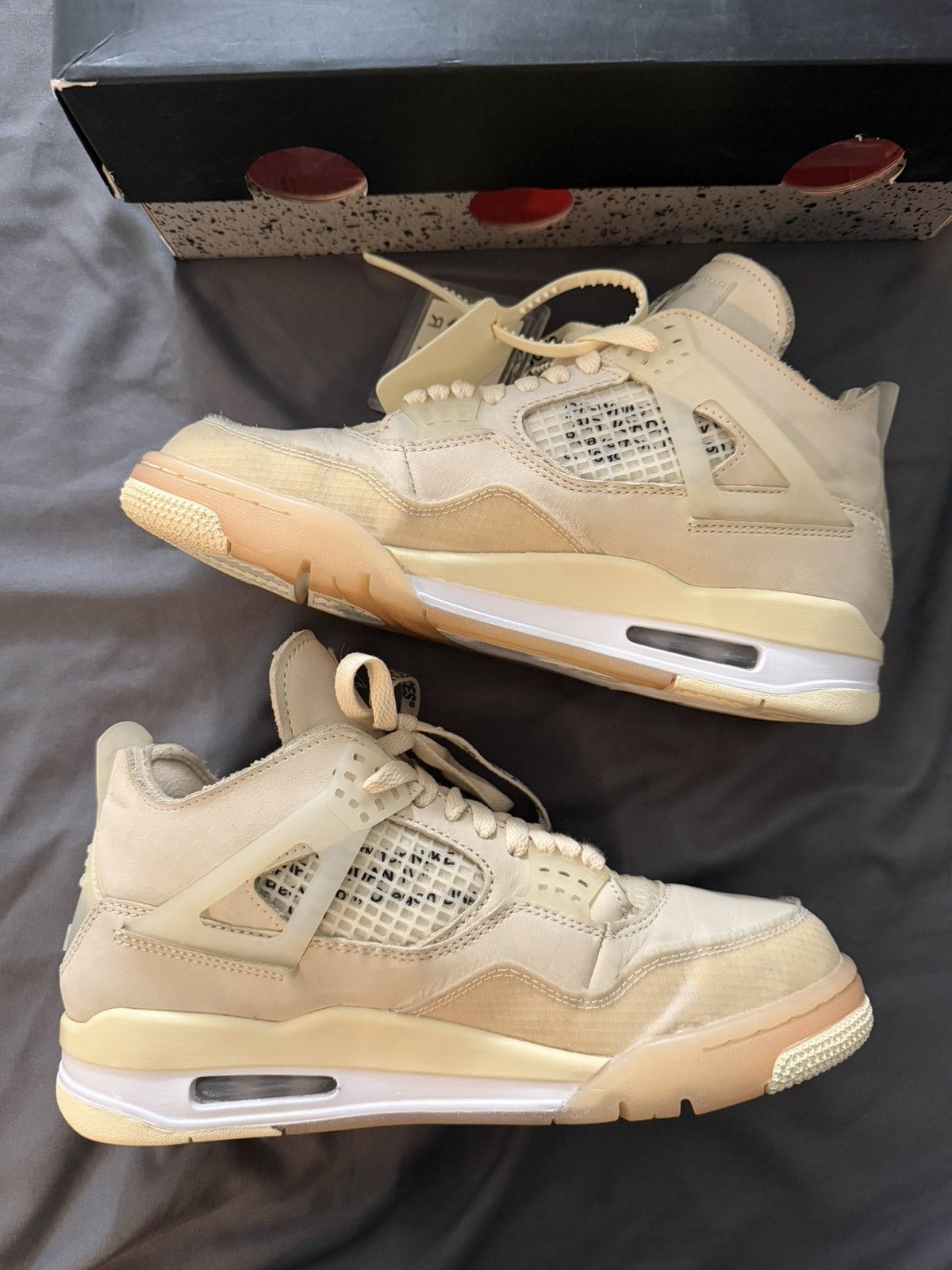 Jordan Brand × Off-White Jordan 4 Retro ‘Off-White Sail’ Size 9.5W 8M Size US 8 / EU 41 - 2 Thumbnail