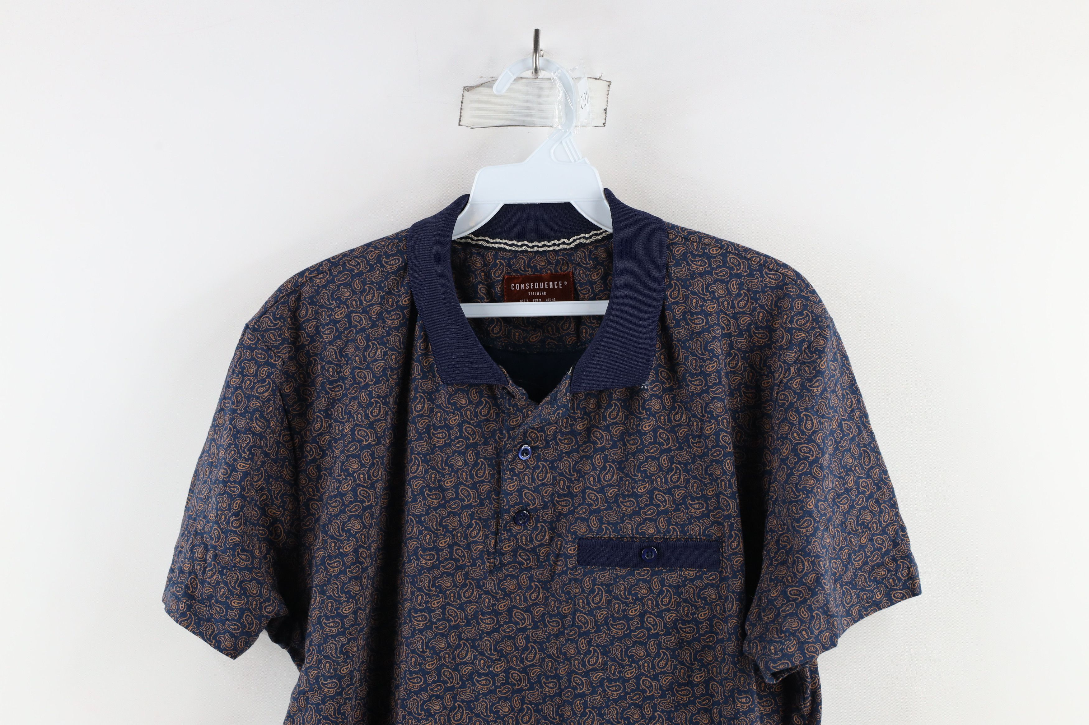 Vintage Vintage Streetwear All Over Print Knit Collared Polo Shirt Size US M / EU 48-50 / 2 - 2 Thumbnail