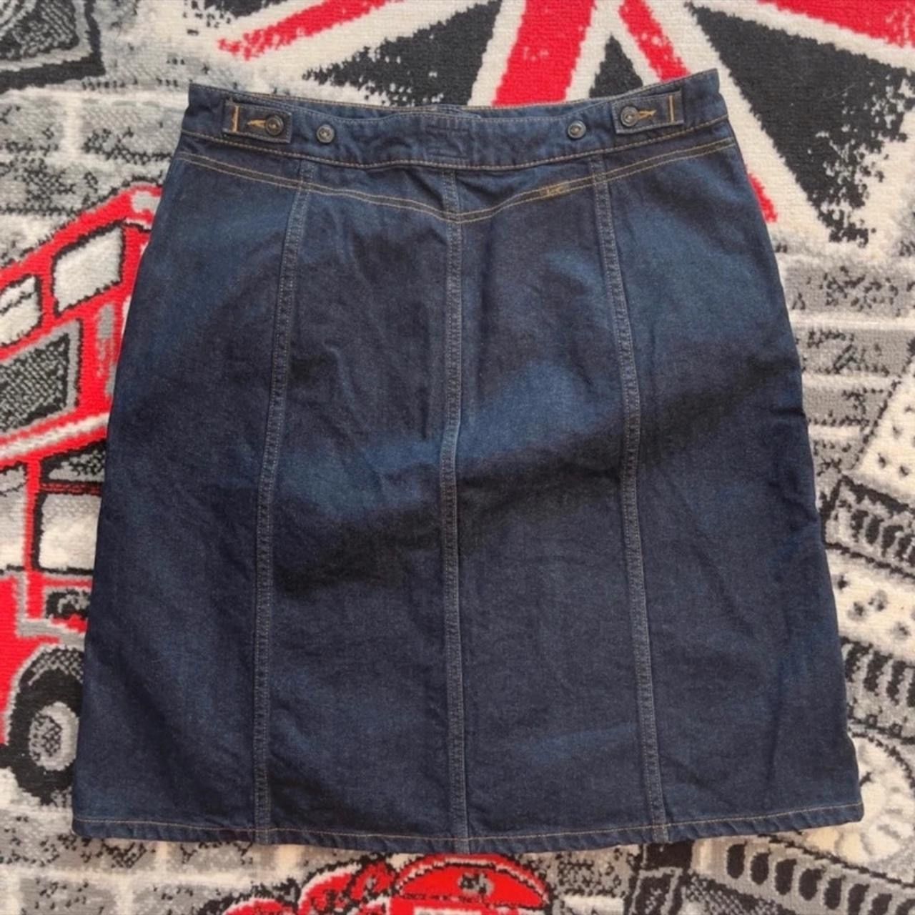 Lee Lee 70s Button Up Denim Skirt Size W32 Navy vintage style Size 32" / US 10 / IT 46 - 3 Thumbnail