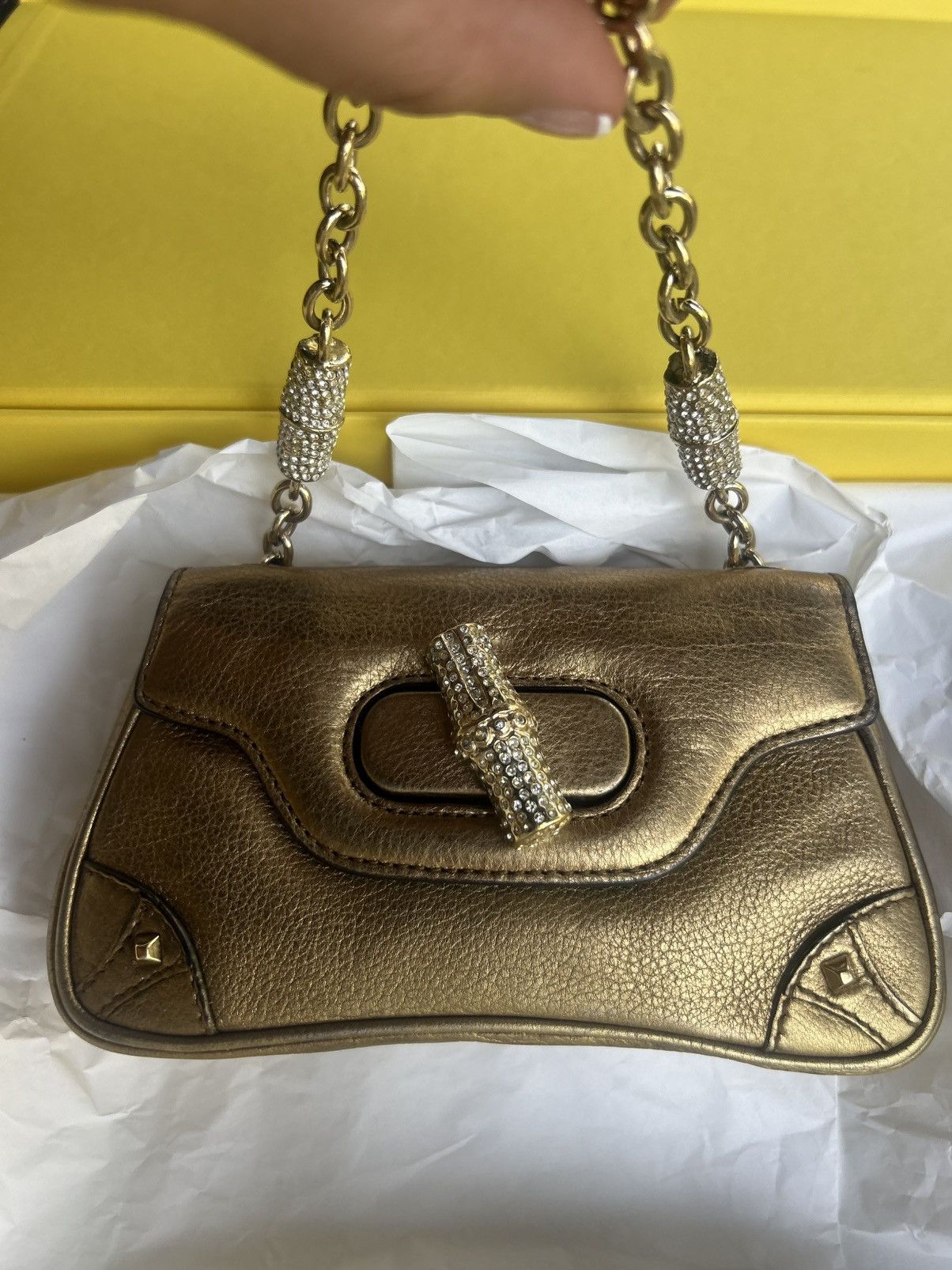 Gucci Vintage bronze pursewiyh swarovskichsin Size ONE SIZE - 5 Thumbnail
