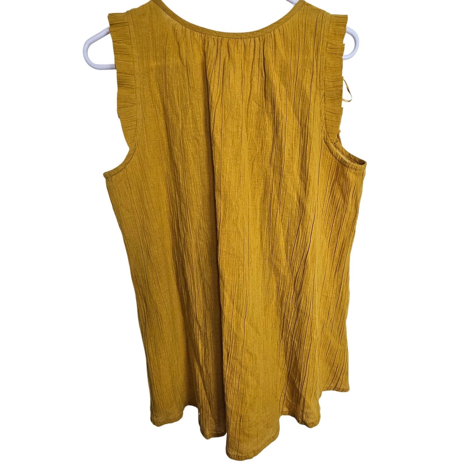 Market World Market Womens Cotton Linen Tank Size S/M Mustard Boho Size S / US 4 / IT 40 - 7 Thumbnail