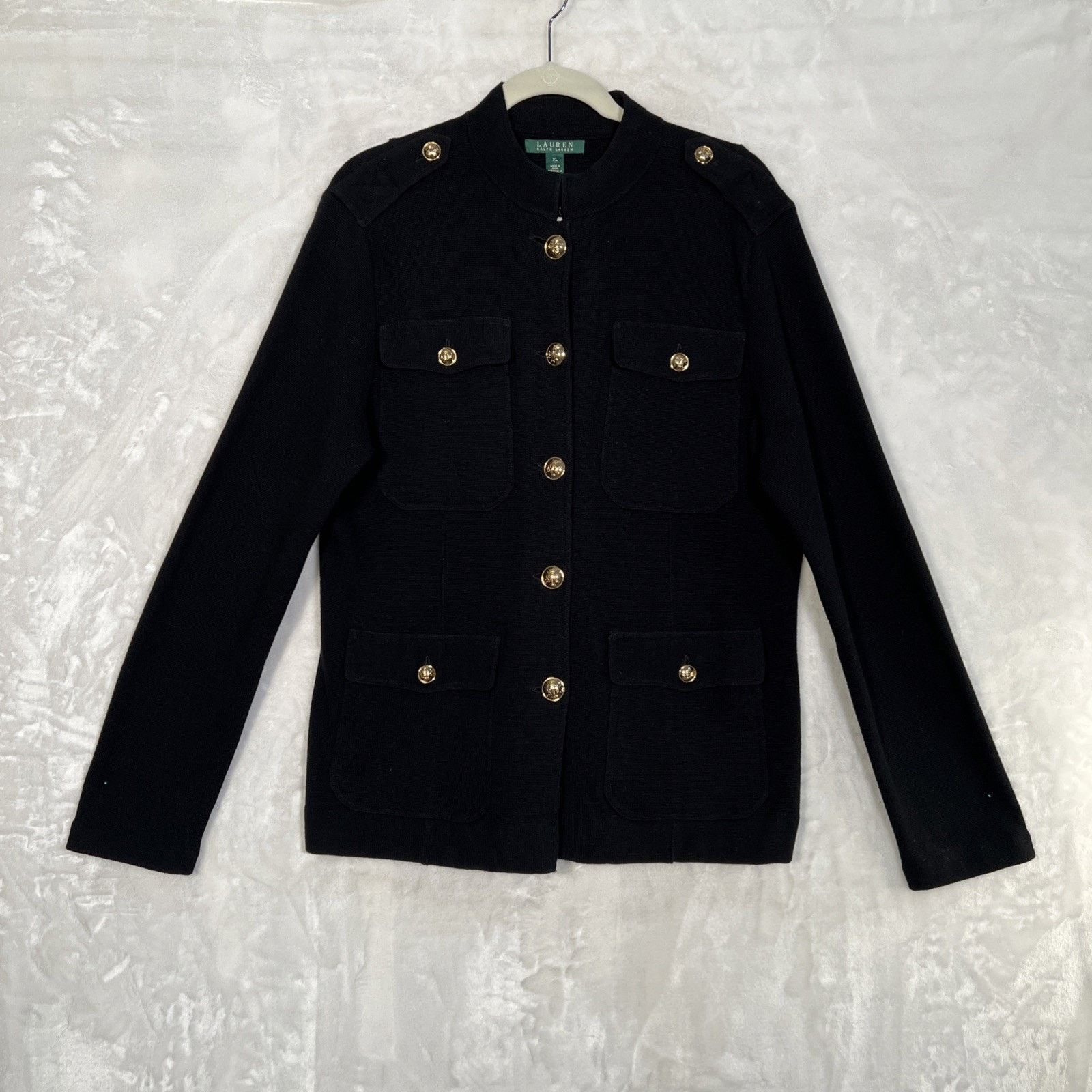 Lauren Ralph Lauren Lauren Ralph Lauren Blue Military Style Sweater w/Gold Size XL / US 12-14 / IT 48-50 - 1 Thumbnail