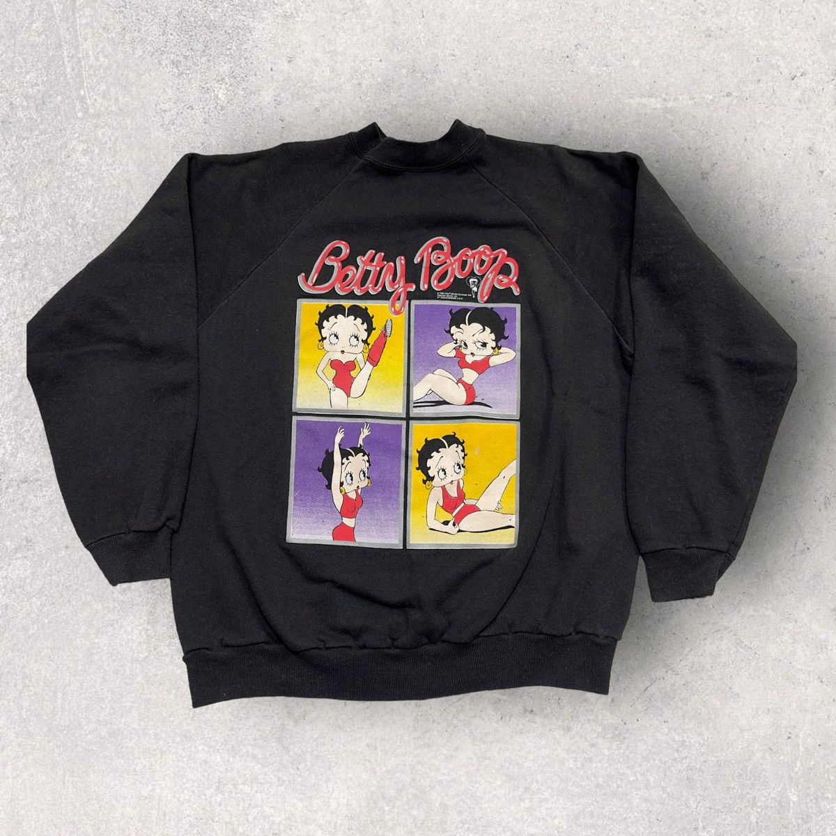 image of Hanes x Vintage Betty Boop Sweatshirt in Black, Men's (Size XL)