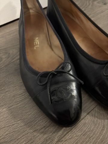 Chanel Chanel Interlocking CC Leather Ballet Flats Black Size US 8.5 / IT 38.5 - 2 Thumbnail