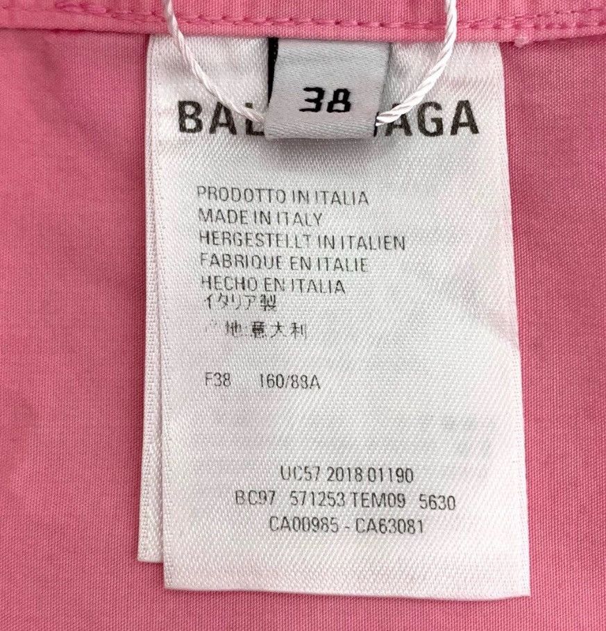 Balenciaga Balenciaga logo letter lapel pink cotton long sleeved shirt Size S / US 4 / IT 40 - 7 Thumbnail