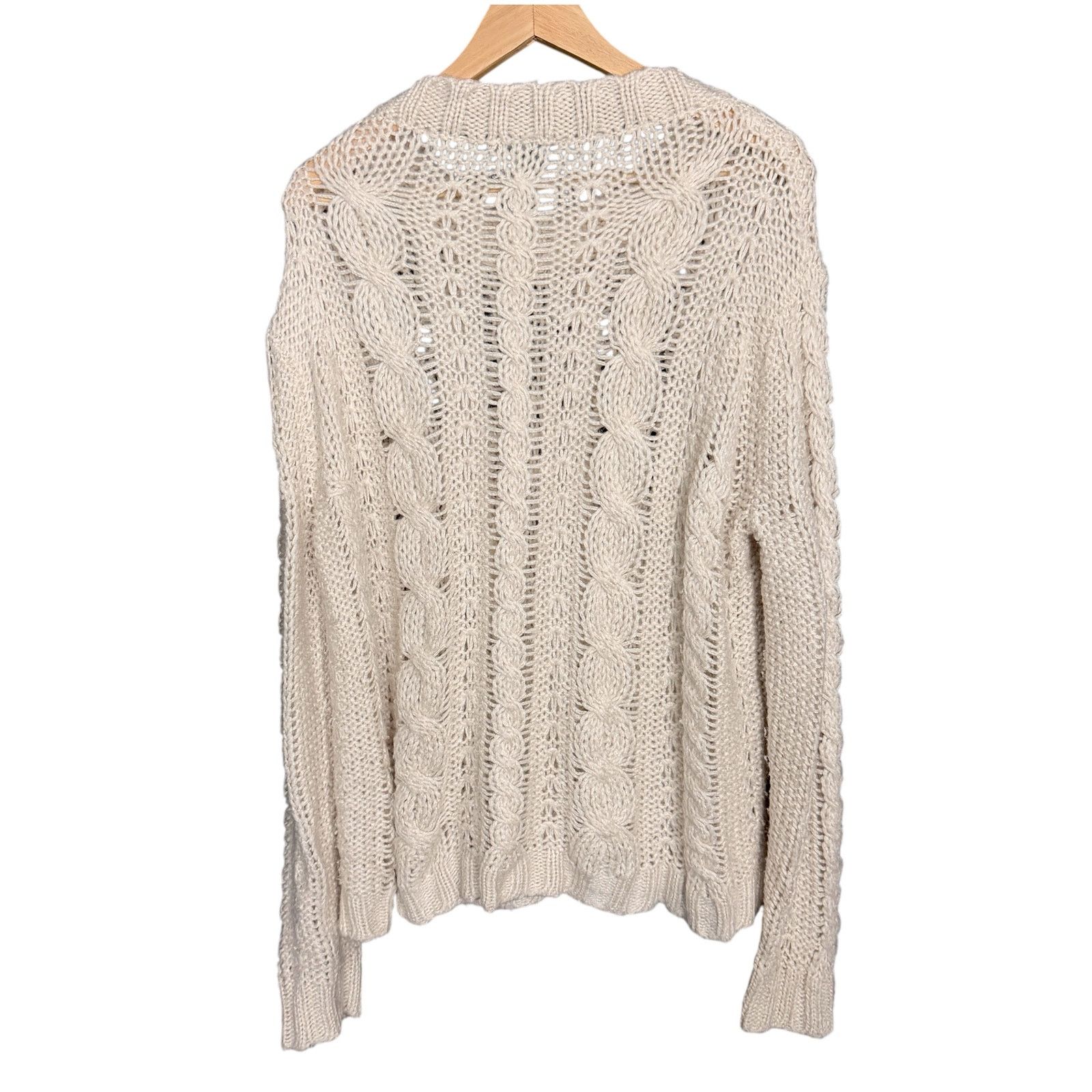 SHIPS Wooden Ships Sweater Women's S/M Cream Open Knit Pullover Size M / US 6-8 / IT 42-44 - 6 Thumbnail