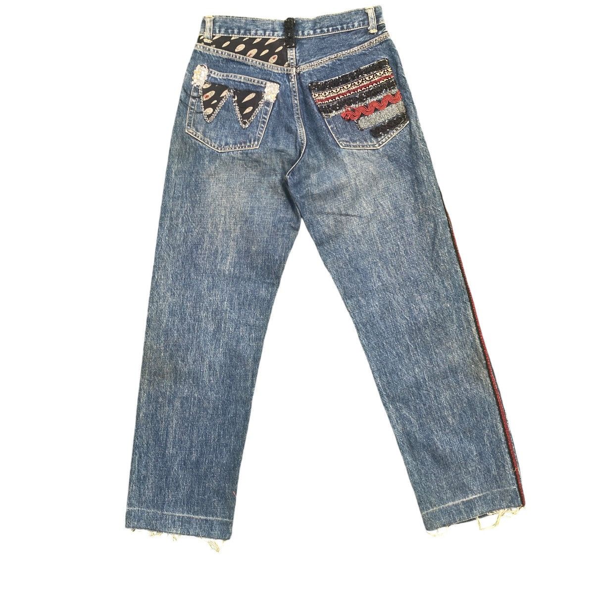 Designer Vintage Yoshiyuki konishi Embroidery Ethnic Selvedge Denim Size US 28 / EU 44 - 2 Thumbnail