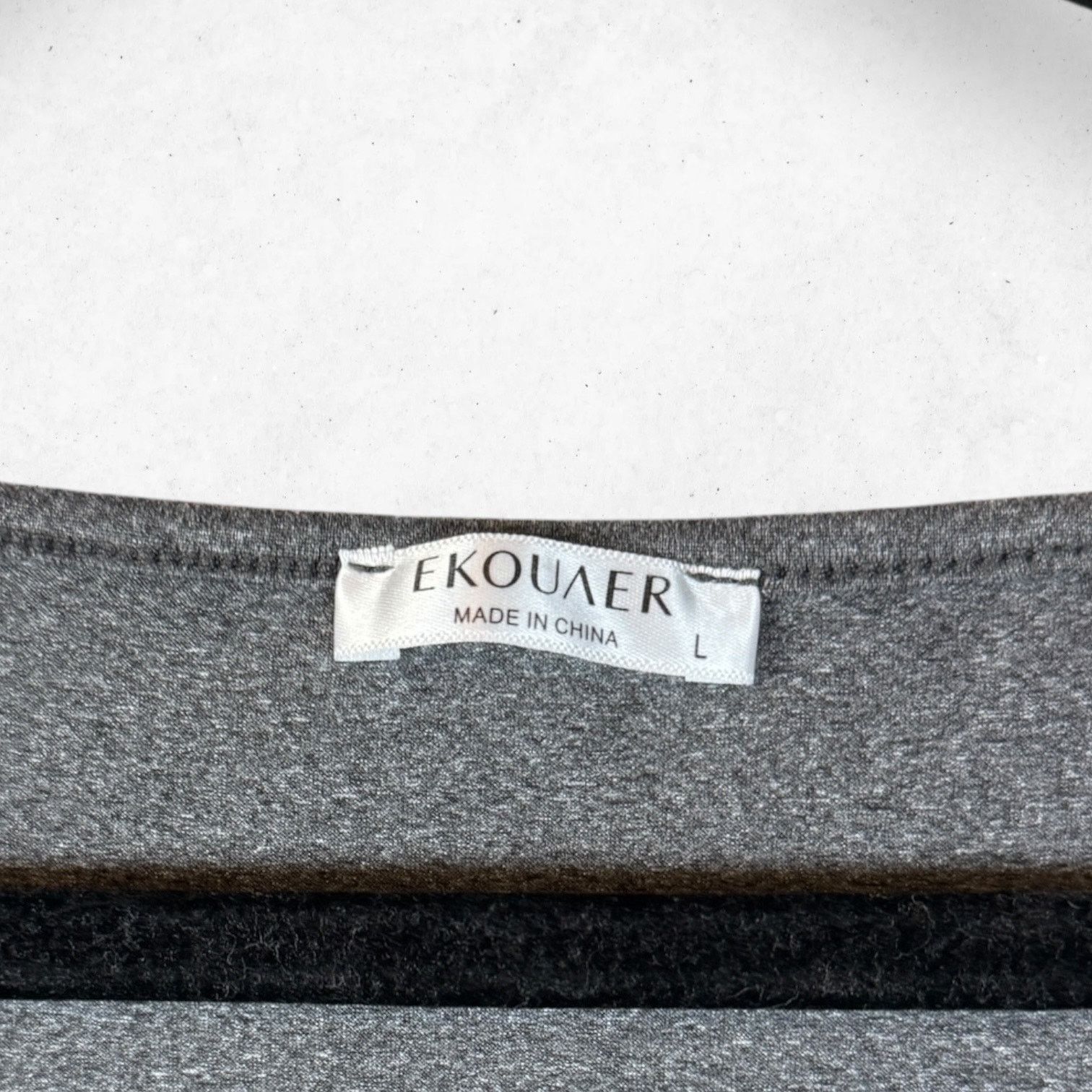 Other Ekouaer Women's L Oversized Gray V-Neck Tunic Dress Batwing Size L / US 10 / IT 46 - 3 Thumbnail