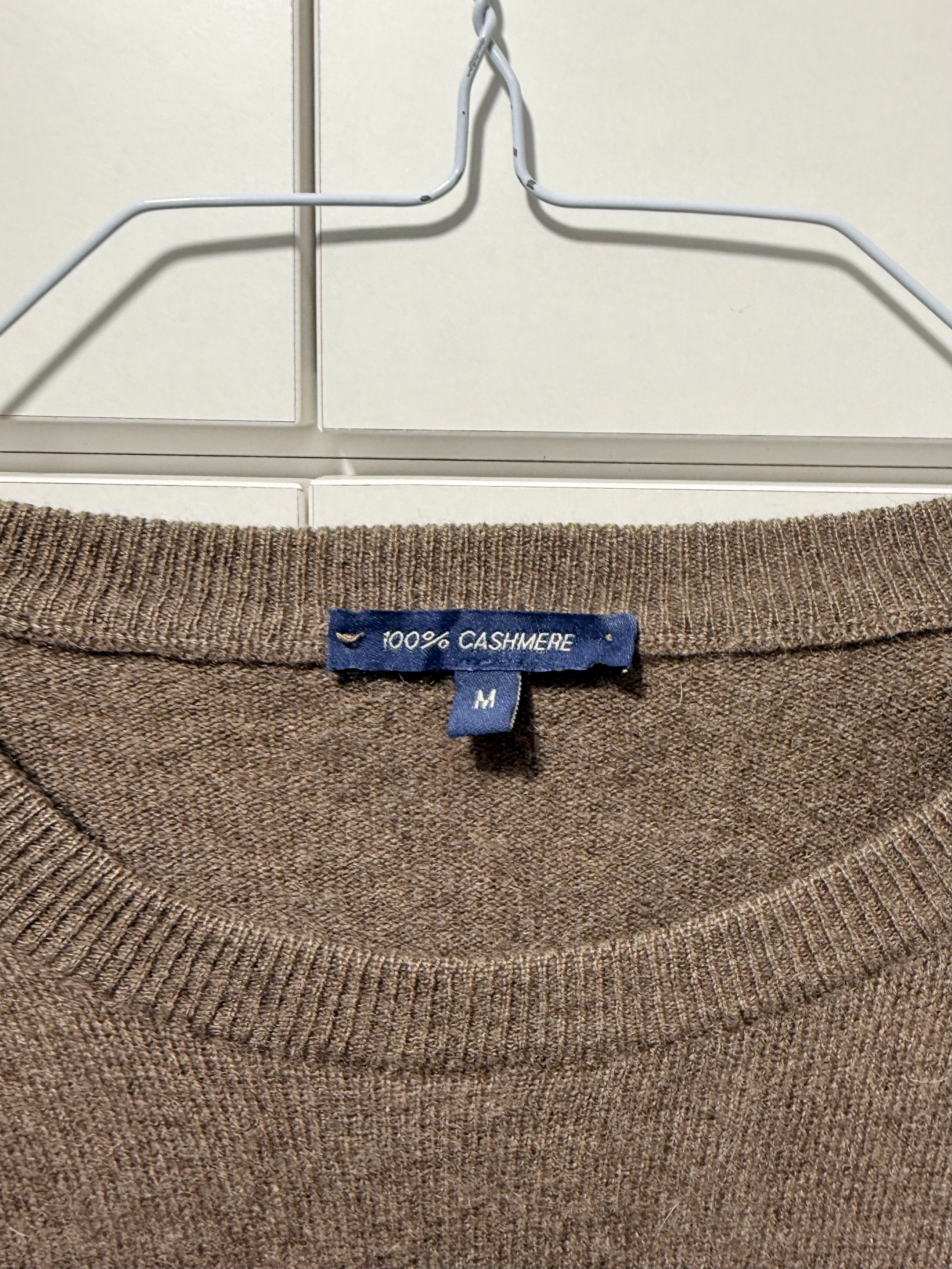 Autumn Cashmere Men's Pure Cashmere Brown Crew Neck Knit Sweater (M) Size US M / EU 48-50 / 2 - 2 Thumbnail