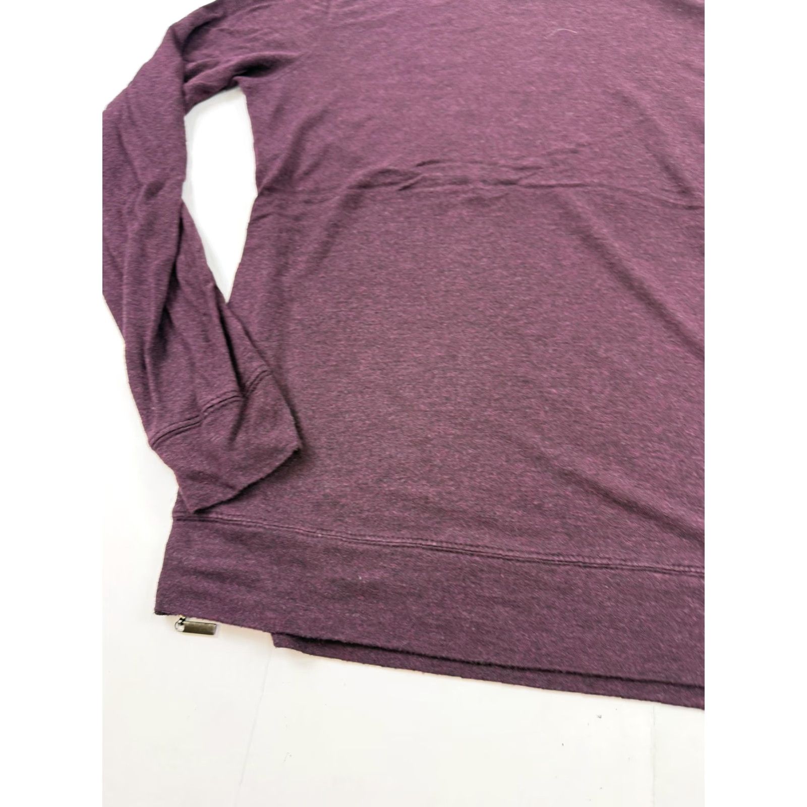 Vintage Matty M Shirt Womens Small Purple Long Sleeve Tunic Top with Side Zip Knit Stretch Crew Neck Casual Size S / US 4 / IT 40 - 3 Thumbnail