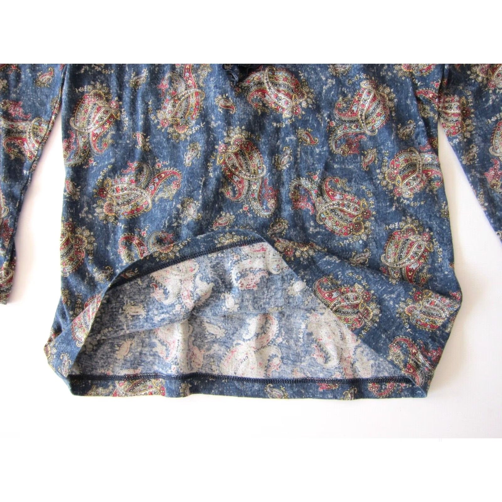 Ralph Lauren Ralph Lauren Jeans Co. Cotton Blue Paisley Floral Ruffle 3/4 Sleeve Blouse Small Size S / US 4 / IT 40 - 6 Thumbnail