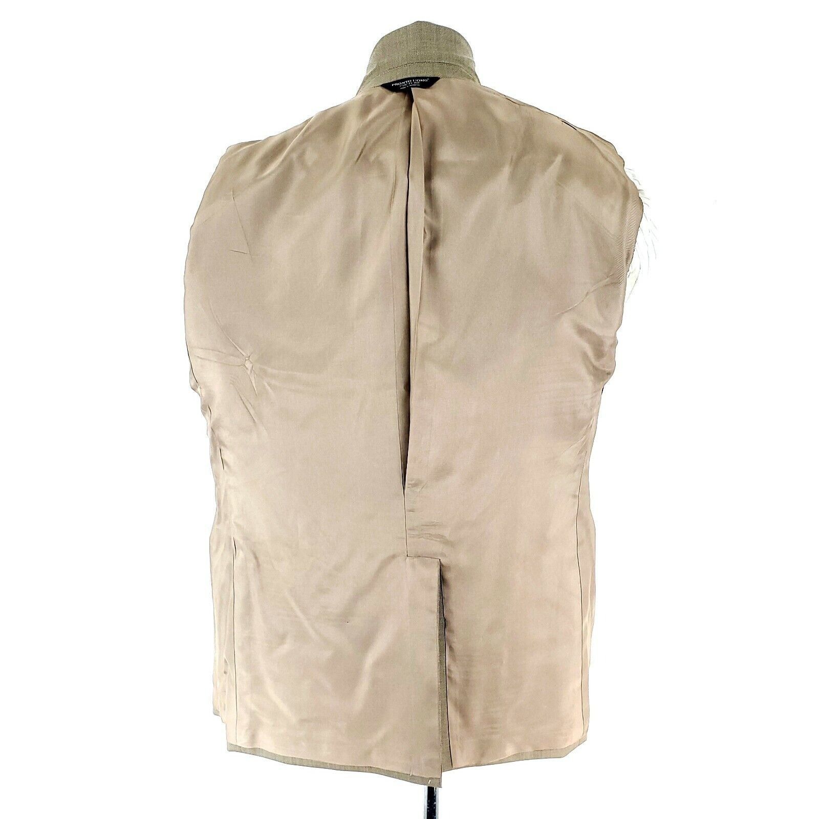 Pronto Uomo Pronto Uomo Super 120s Wool 2 Button Blazer 42R Check Tan Be Size 42R - 11 Thumbnail