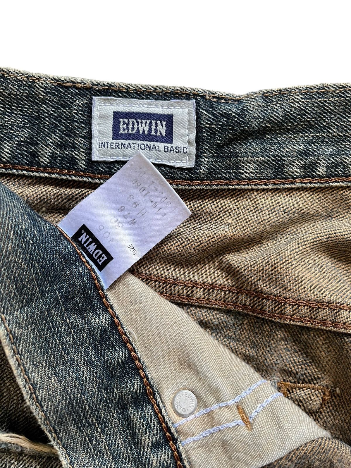 Edwin × Japanese Brand Vintage Japanese Edwin Mud Wash Distressed Baggy Jeans Size US 31 - 9 Thumbnail