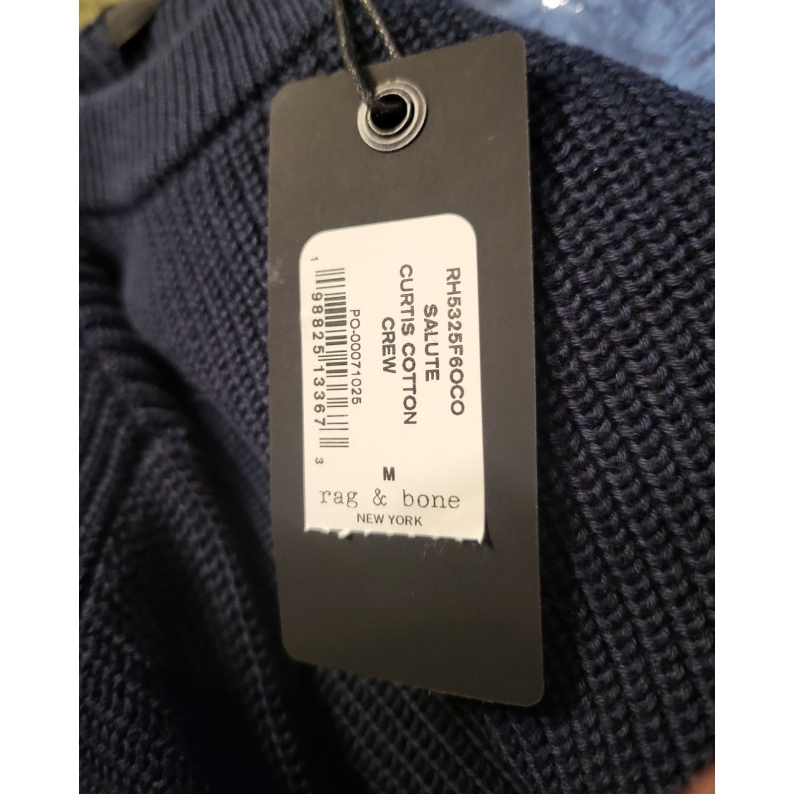 Rag & Bone Rag & Bone M Men’s Navy Curtis Cotton Crew Neck Sweater $278 Size US M / EU 48-50 / 2 - 12 Thumbnail