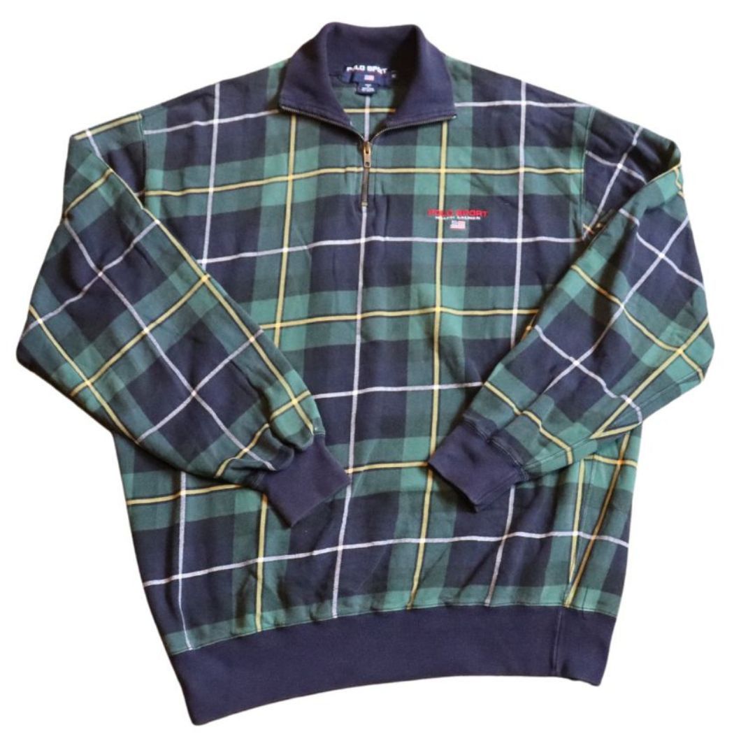 image of Polo Ralph Laurent Polo Sport 90's Tartan Plaid Crewneck (Xl), Men's