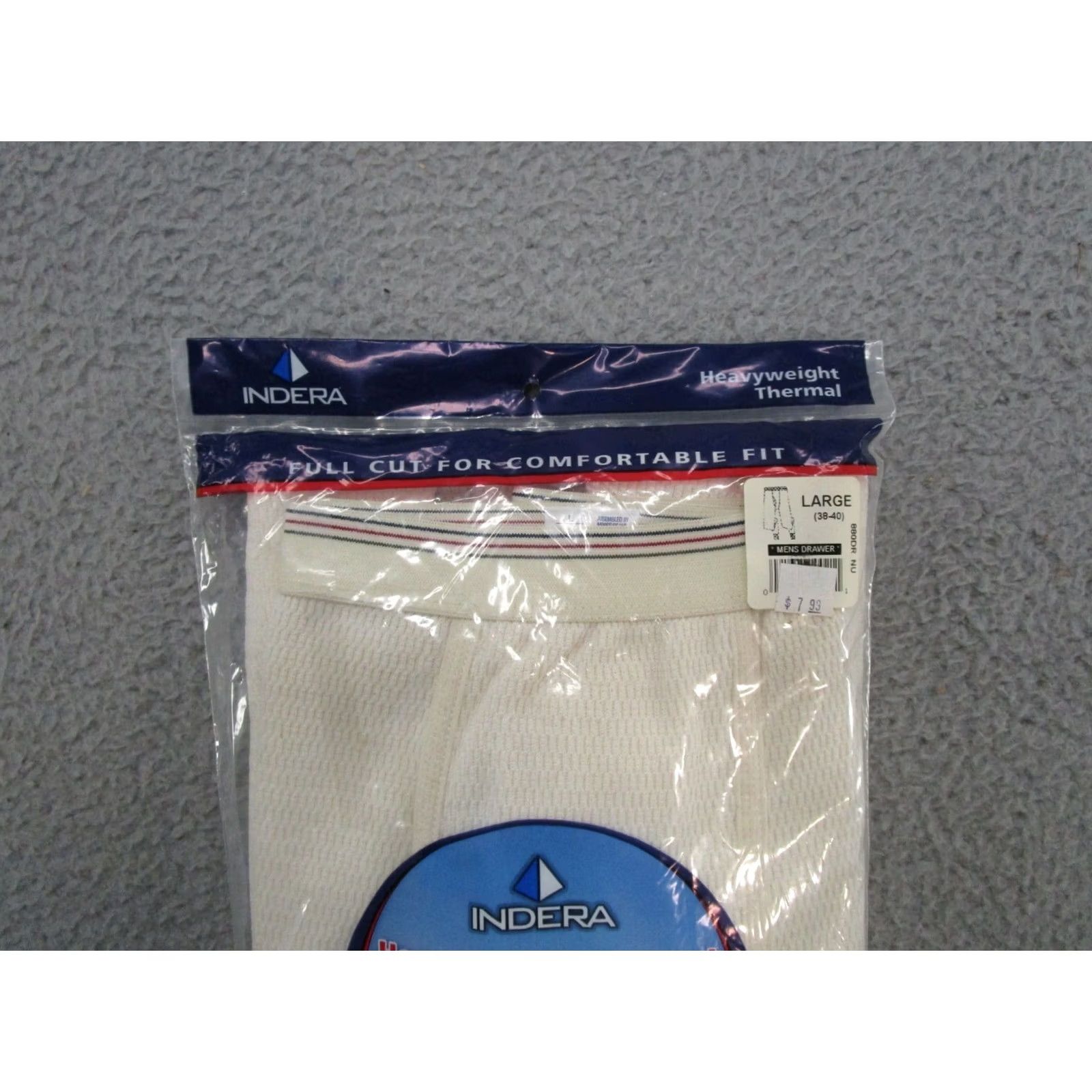Layer 8 Vintage Indera Thermal Bottoms White Pants Large Underwear Men Under Layer Thermal Bottoms Mens Size L White Cotton Blend Classic 90s Theme Size US 33 - 3 Thumbnail