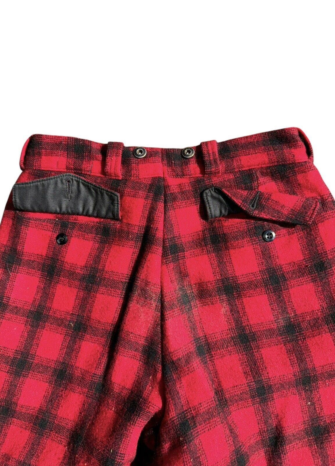 Designer Vintage 1950s 60s Woolrich Buffalo Plaid Hunting Pants L Size US 34 / EU 50 - 6 Thumbnail