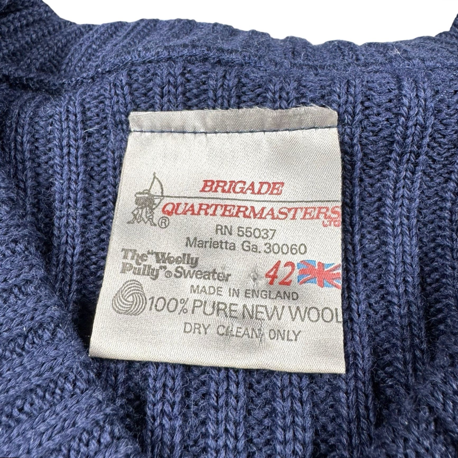 Vintage VINTAGE Brigade Quartermasters Sweater Mens L Pullover Wool Navy Blue 1983 Woolly Pulley Size US L / EU 52-54 / 3 - 4 Thumbnail