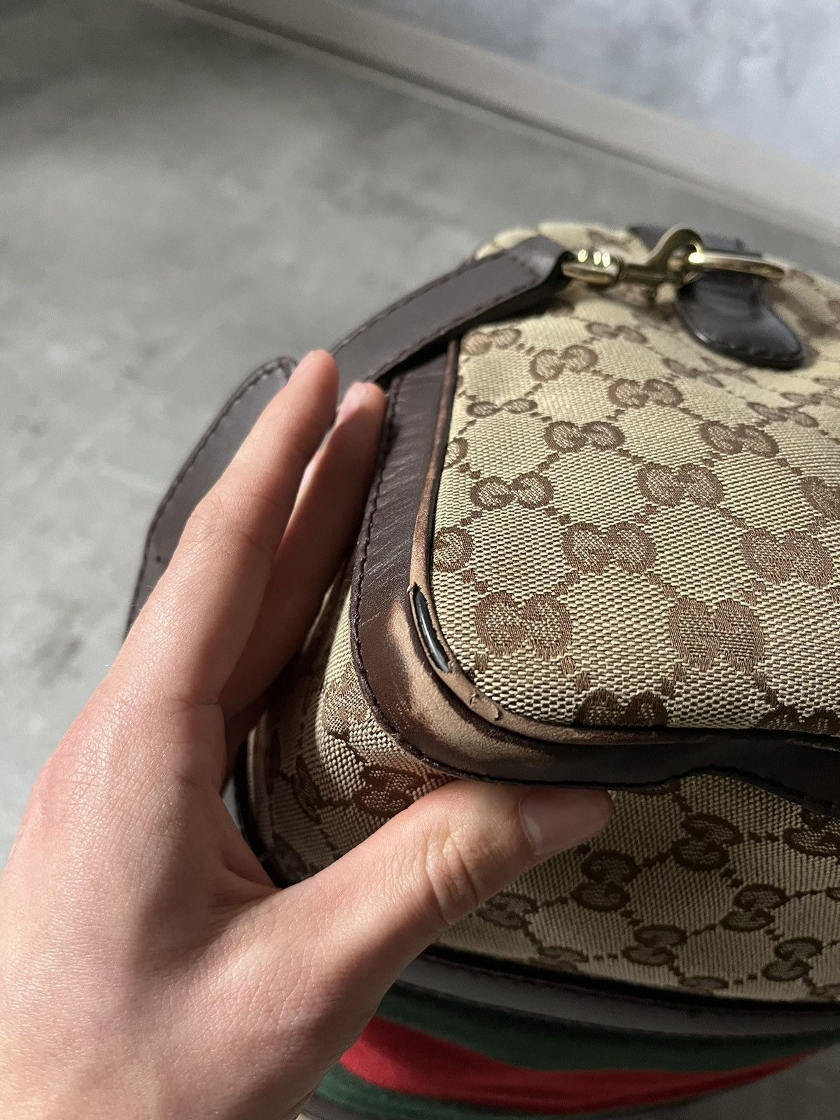 Gucci Vintage Gucci Boston bag leather beige brown Size ONE SIZE - 12 Thumbnail