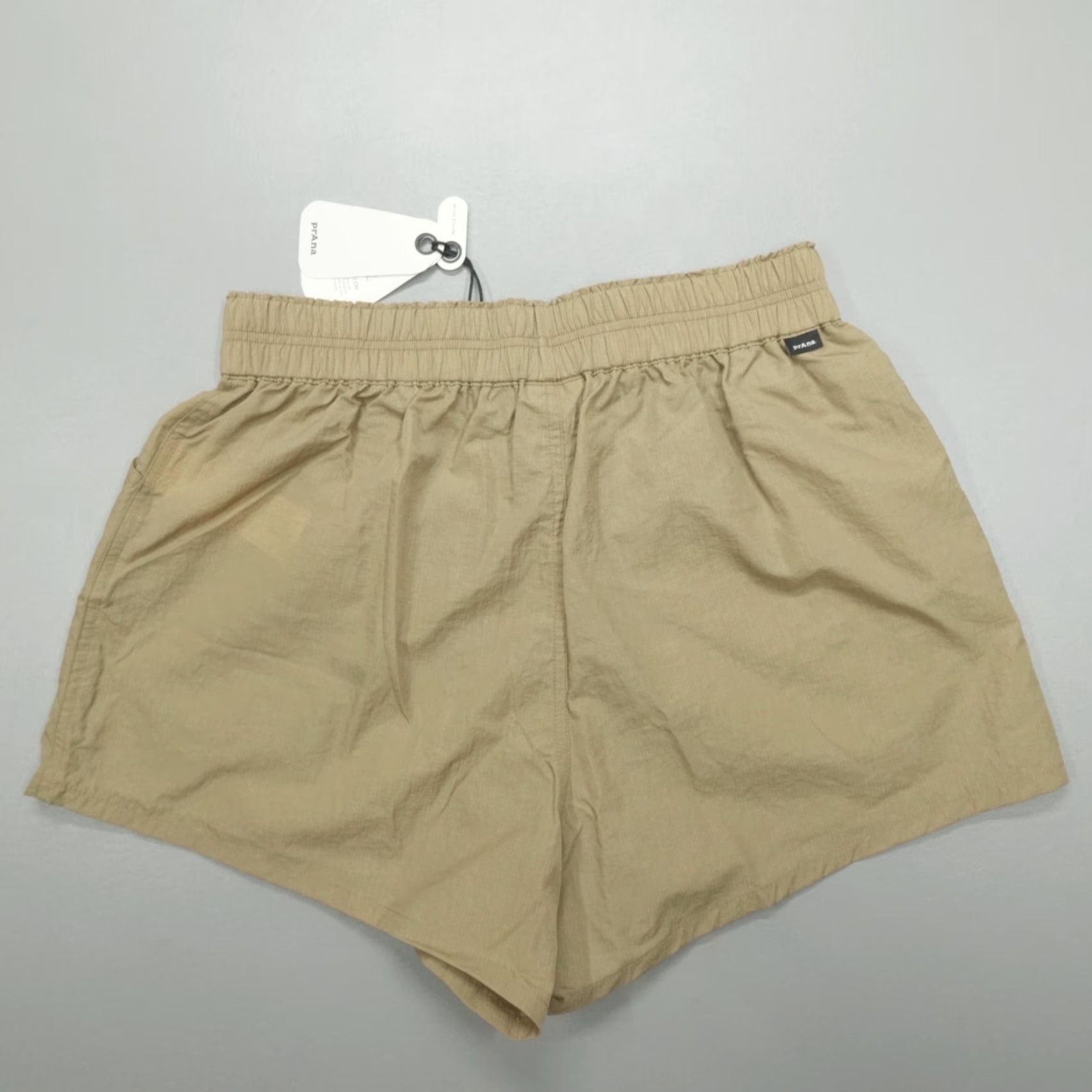 Prana prAna Crossback Shorts Nomad Tan Women's Size S Nylon Hiking Elastic Waist Regular Activewear Summer 3 in Inseam Womens X Nylon? Size 28" / US 6 / IT 42 - 7 Thumbnail