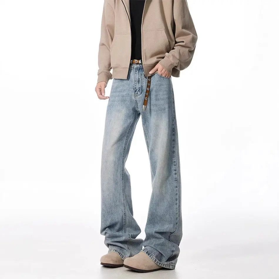 Japanese Brand Retro loose straight leg micro flared jeans Size US 32 / EU 48 - 3 Thumbnail