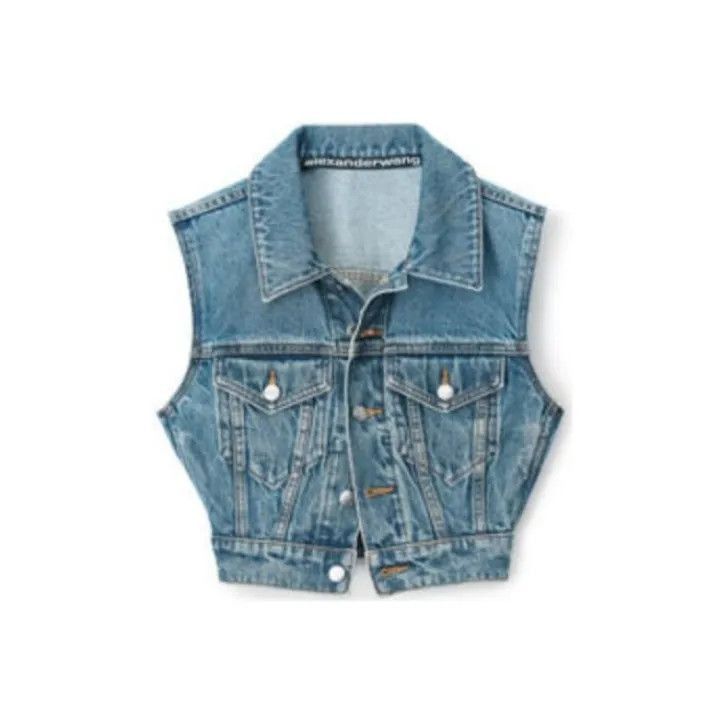 Alexander Wang Alexander Wang Blue Denim Sleeveless Vest - Size S / US 4 / IT 40 - 1 Thumbnail