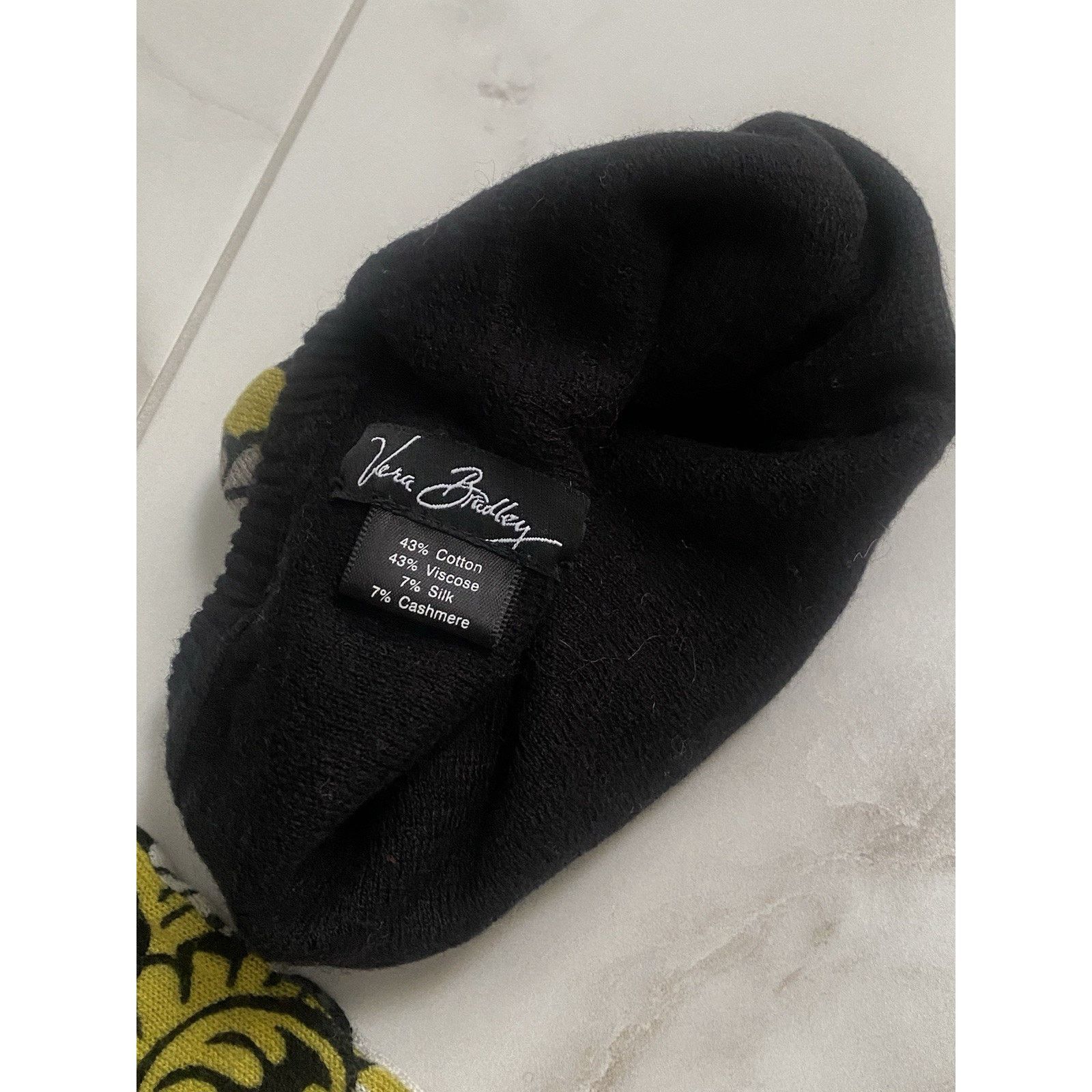 Vera Bradley Vera Bradley Paisley Bird Black/Yellow Hat & Scarf Size ONE SIZE - 2 Thumbnail