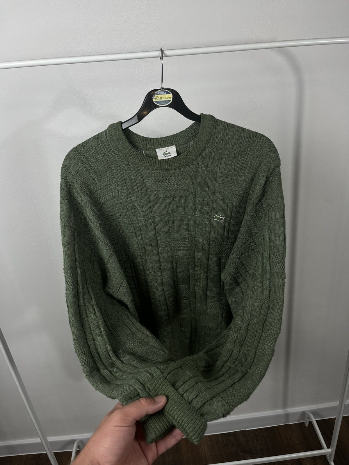 Lacoste × Vintage Vintage Lacoste Green 3D Knit Sweater Pullover Size 6 Size US XL / EU 56 / 4 - 5 Thumbnail