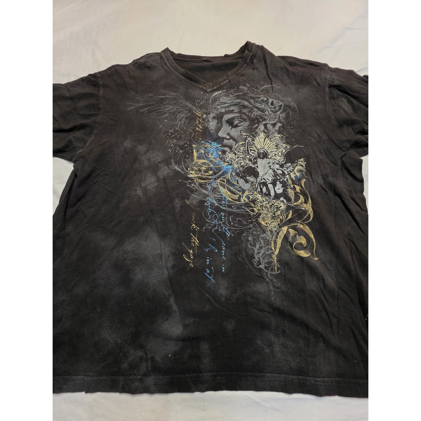 Other Y2k Black Men's Size Large V-neck Short Sleeve T-Shirt Size US L / EU 52-54 / 3 - 1 Thumbnail