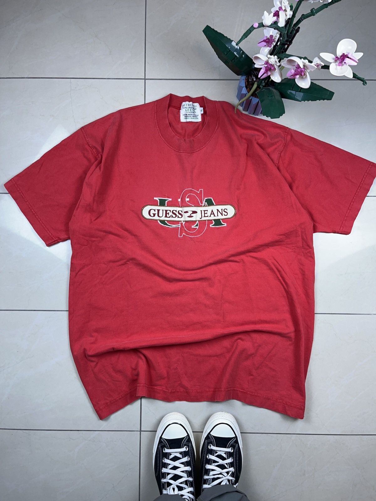 Guess × Vintage ➕ 90s guess vintage Marciano t-shirt distressed washed Size US XXL / EU 58 / 5 - 1 Thumbnail