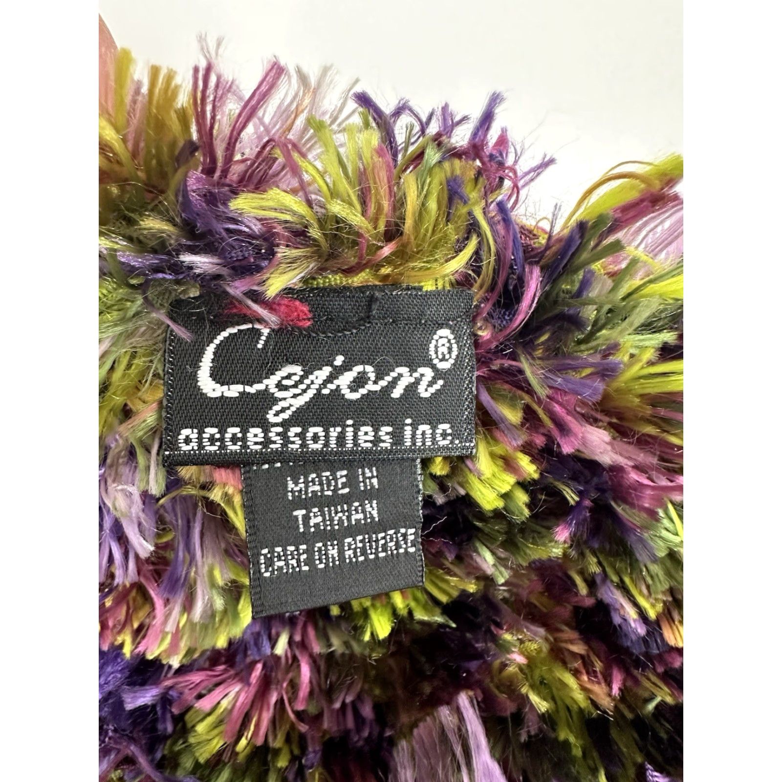 Vintage VINTAGE Cejon Accessories Womens Magic Scarf Rectangle Scarf 66 inches Green Purple 80s 90s Festival Fringe Womens Size ONE SIZE - 3 Thumbnail