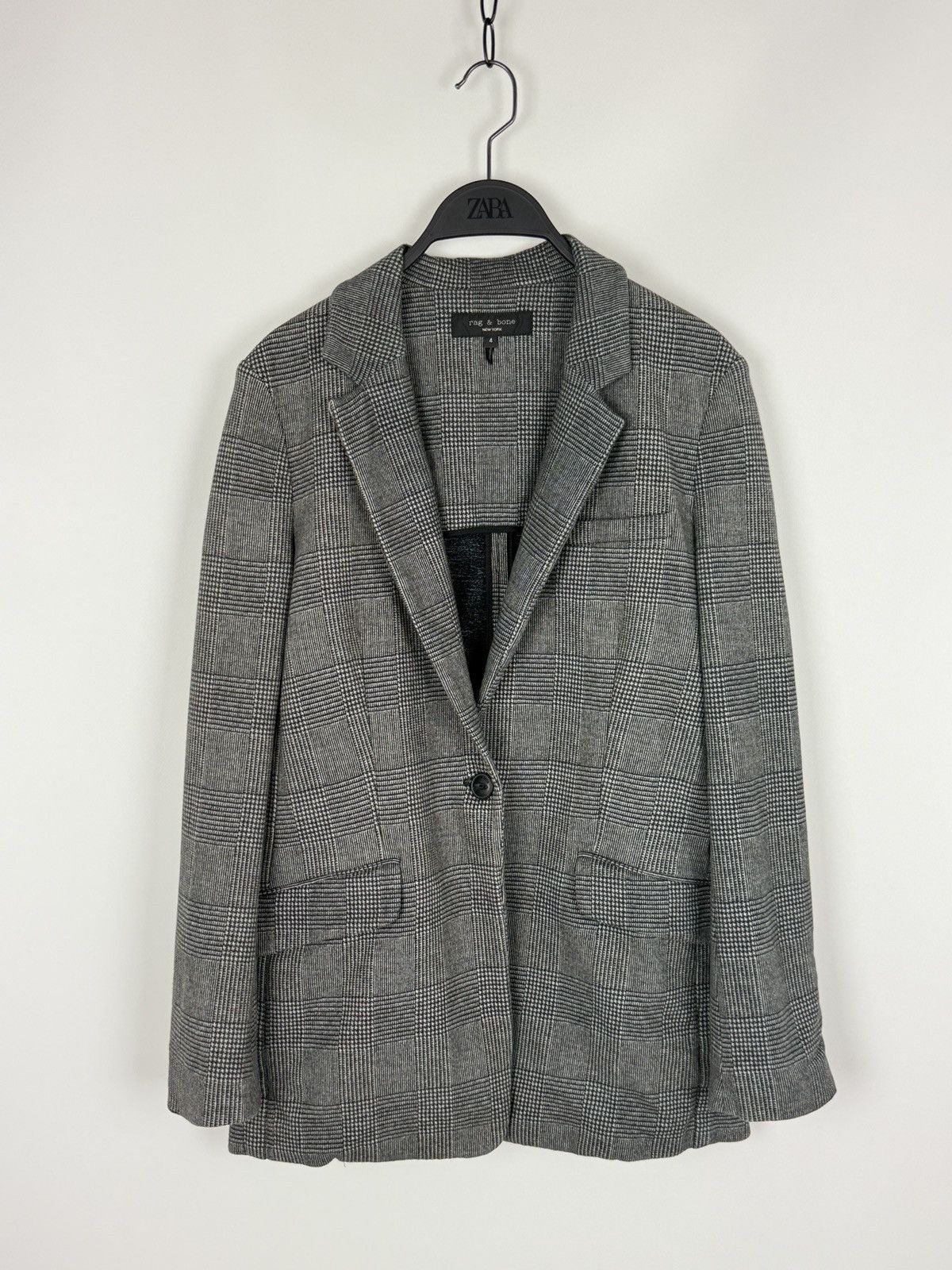 Rag & Bone Rag&Bone New York Gray Check Cotton Margot Blazer Jacket 4 Size S / US 4 / IT 40 - 3 Thumbnail
