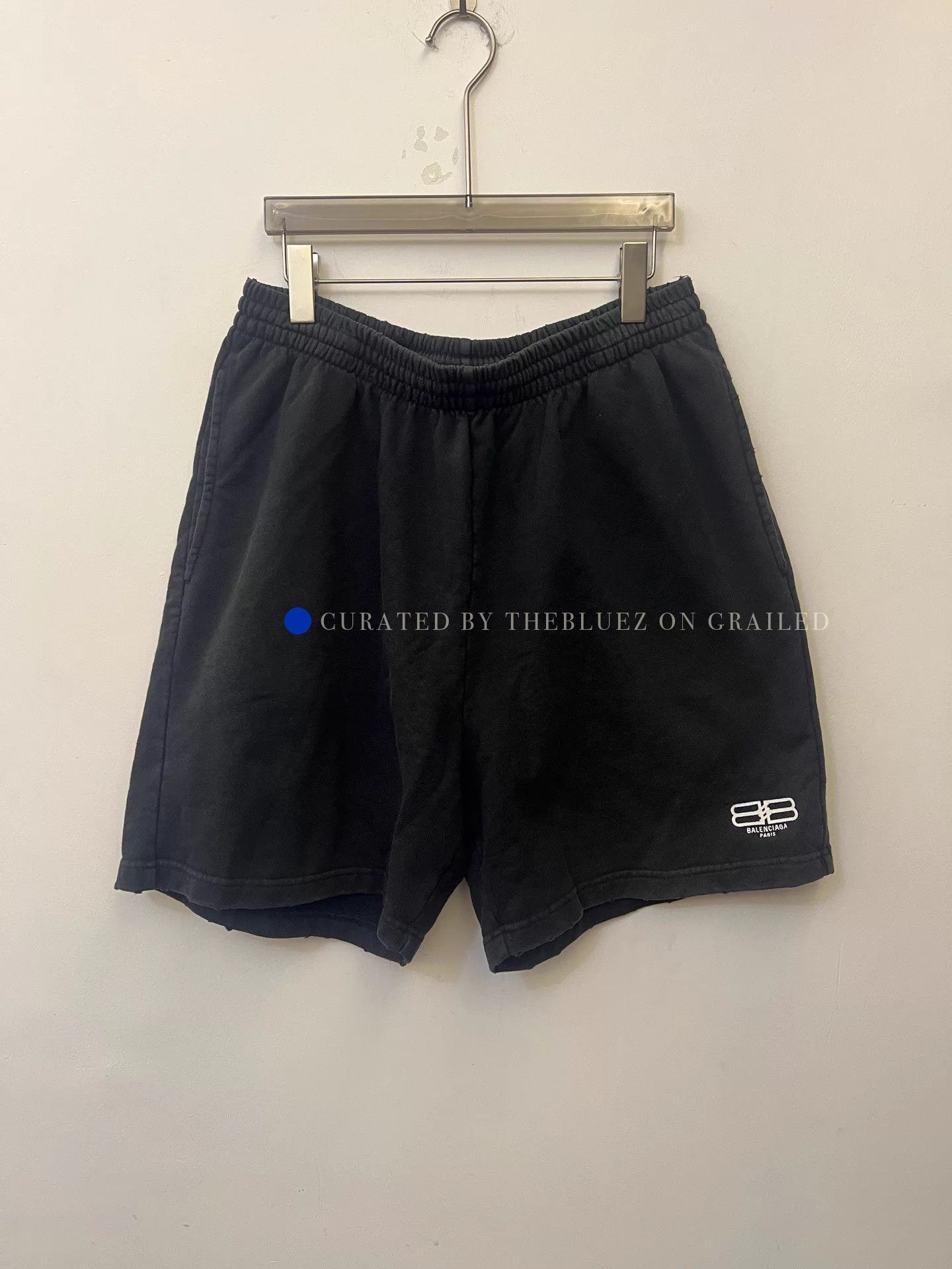 Balenciaga Distressed Black Embroidered Shorts Size US 30 / EU 46 - 1 Thumbnail