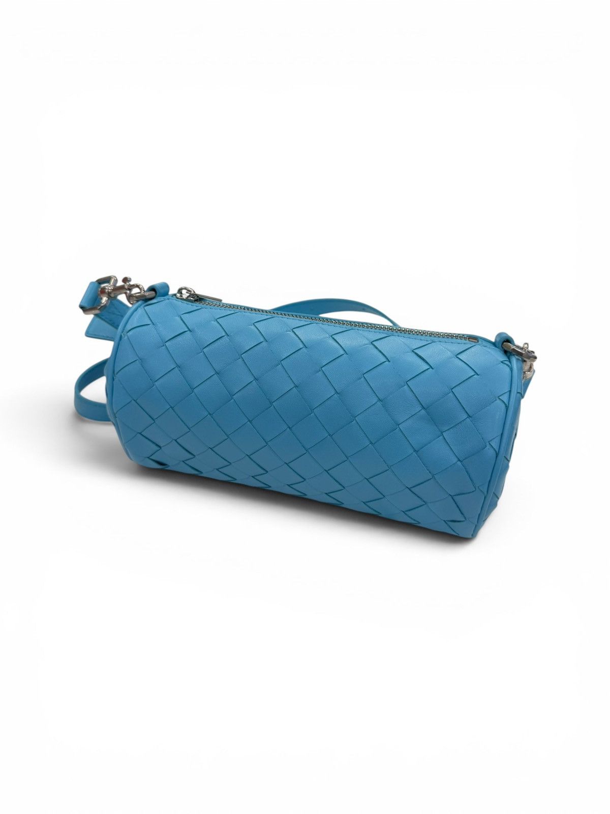 Bottega Veneta Bottega Veneta Mini Barrel Leather Crossbody Bag Baby Blue Size ONE SIZE - 2 Thumbnail