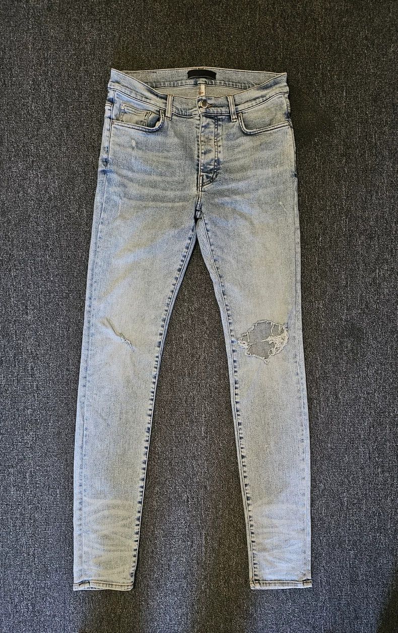 Amiri Amiri Distressed Knee Denim Jeans-yf Size US 32 / EU 48 - 1 Thumbnail