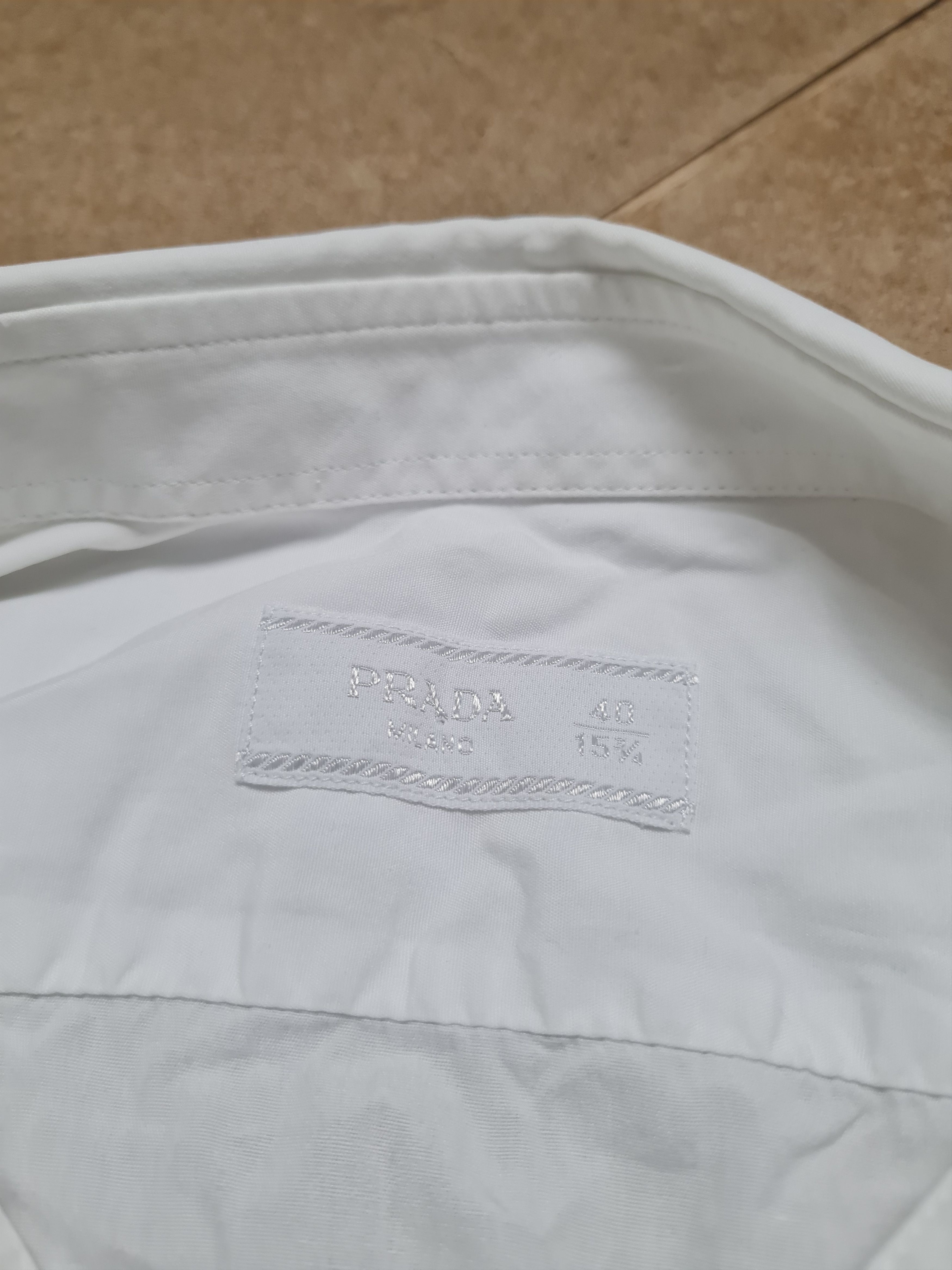 Prada PRADA Milano Men's White Long Sleeve Dress Shirt Italy Size US S / EU 44-46 / 1 - 10 Thumbnail