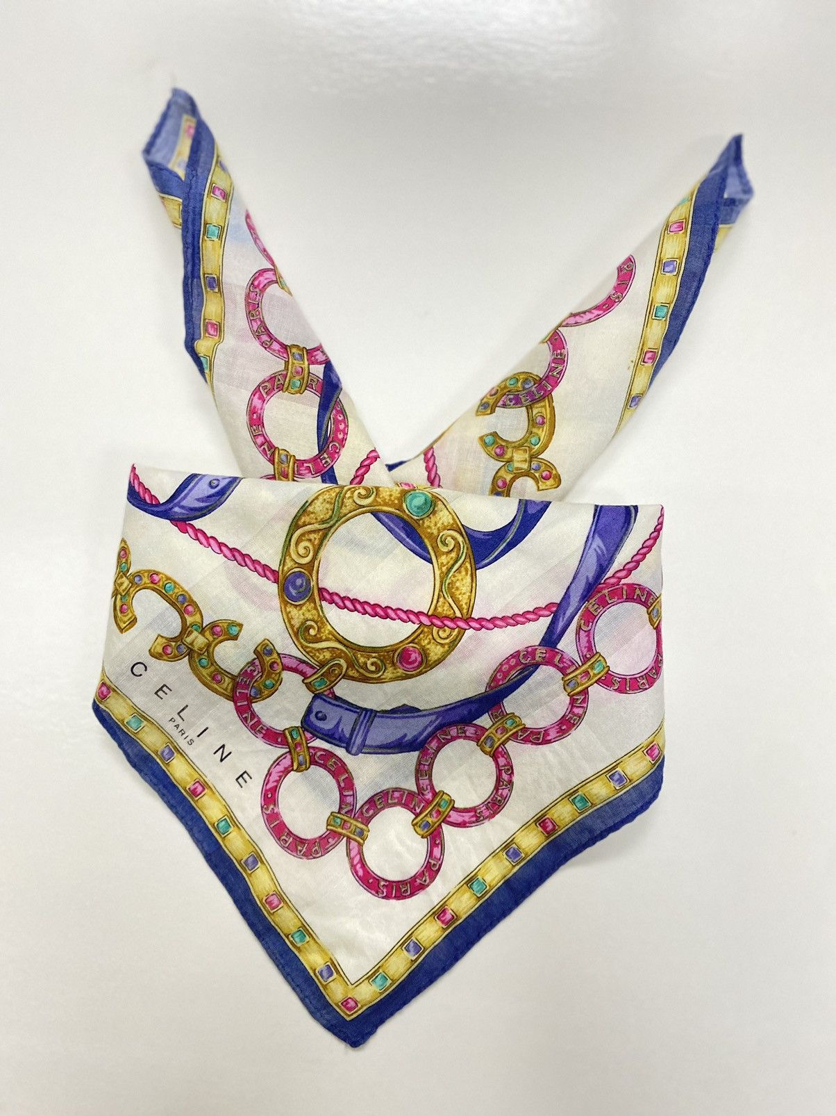 Celine × Designer × Japanese Brand Vintage Celine Paris Design Style Handkerchief/Bandana Size ONE SIZE - 2 Thumbnail
