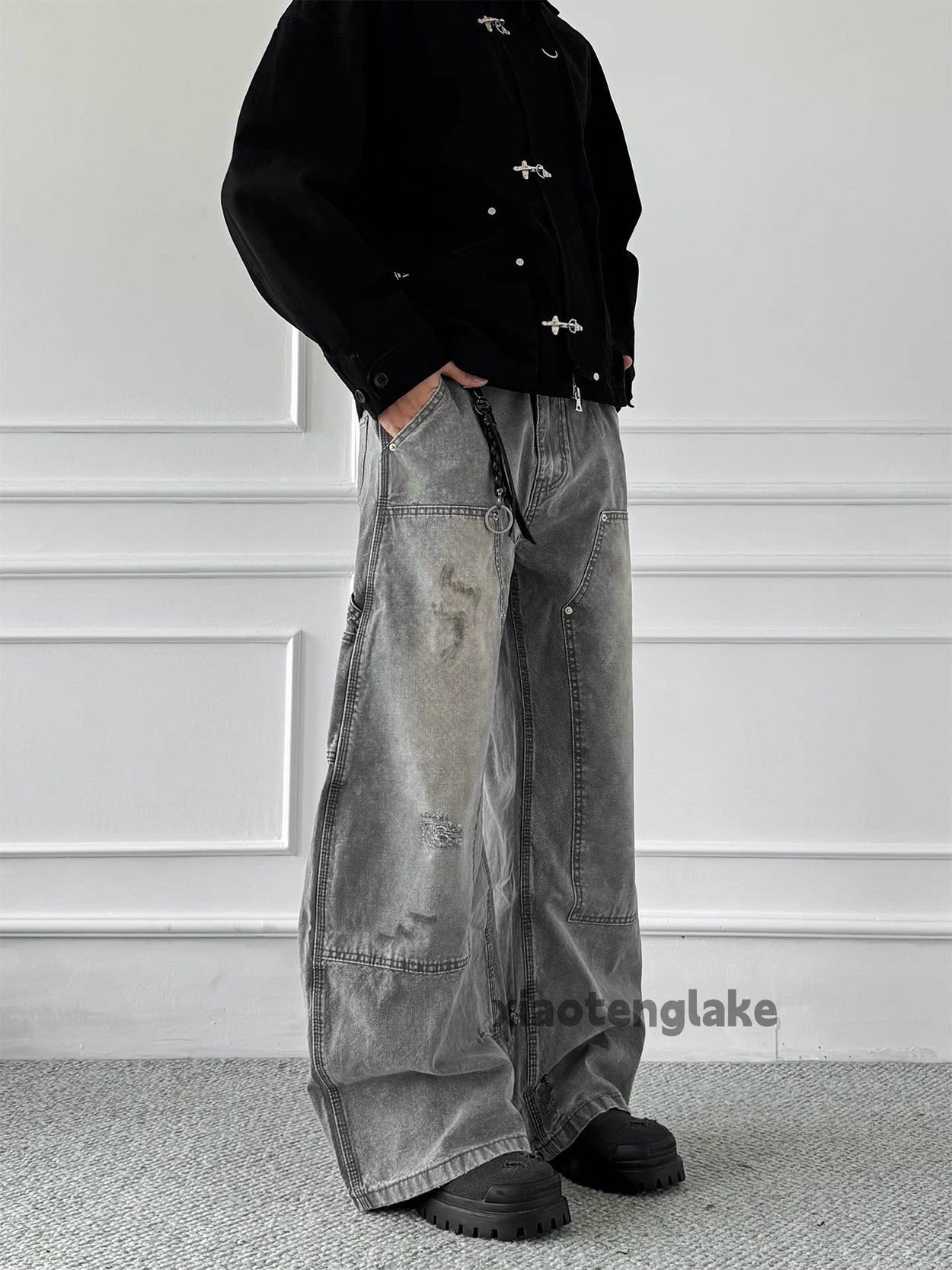 Jean xtl vintage washed faded loose baggy carpenter cargo jeans Size US 30 / EU 46 - 2 Thumbnail