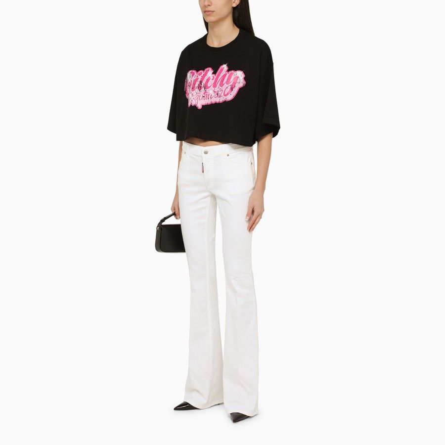 Dsquared2 o1d2blof0824 Oversize Print T-Shirts in Black Size XS / US 0-2 / IT 36-38 - 2 Thumbnail