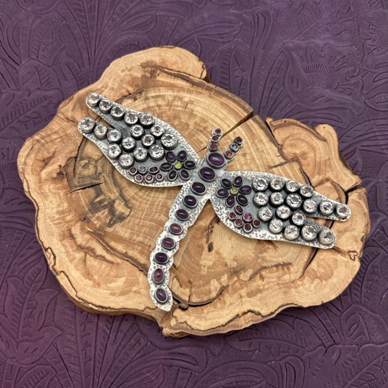 Other FEDERICO JIMENEZ Silver Amethyst Statement Dragonfly Brooch Size ONE SIZE - 1 Thumbnail