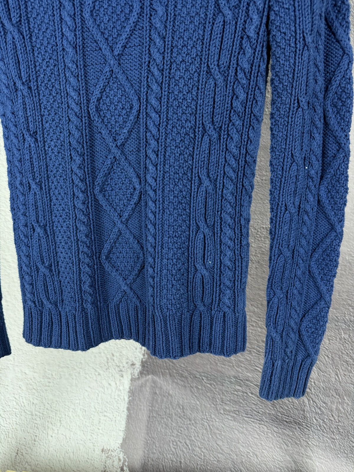 Ralph Lauren × Vintage Ralph Lauren Hand knit blue cable knit turtleneck sweater Size M / US 6-8 / IT 42-44 - 4 Thumbnail