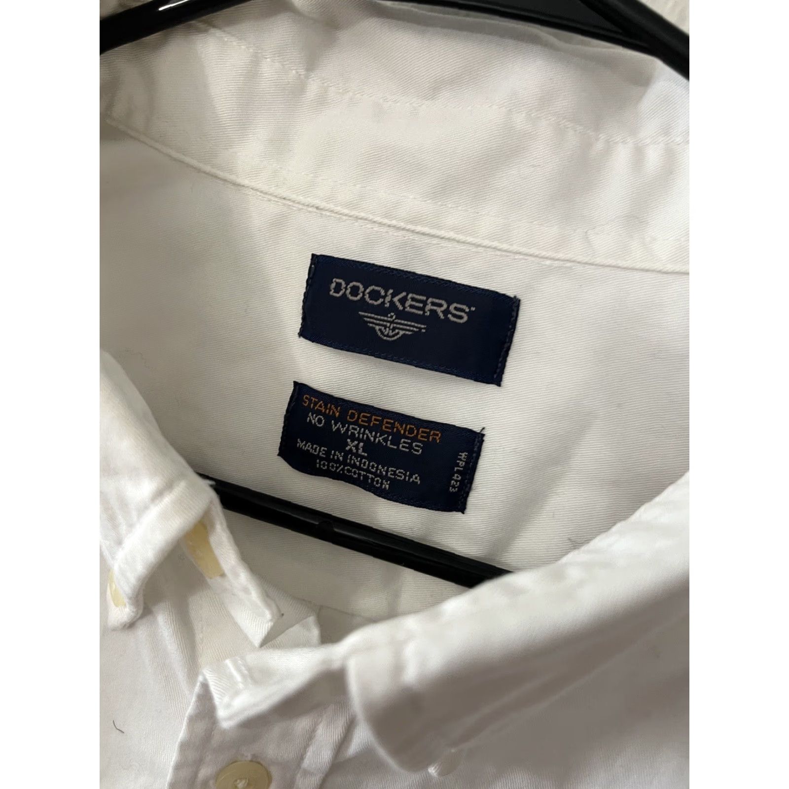 Dockers Dockers Shirt Men's White Solid Stain Defender No Wrinkles Button-Up XL Mens Size US XL / EU 56 / 4 - 3 Thumbnail