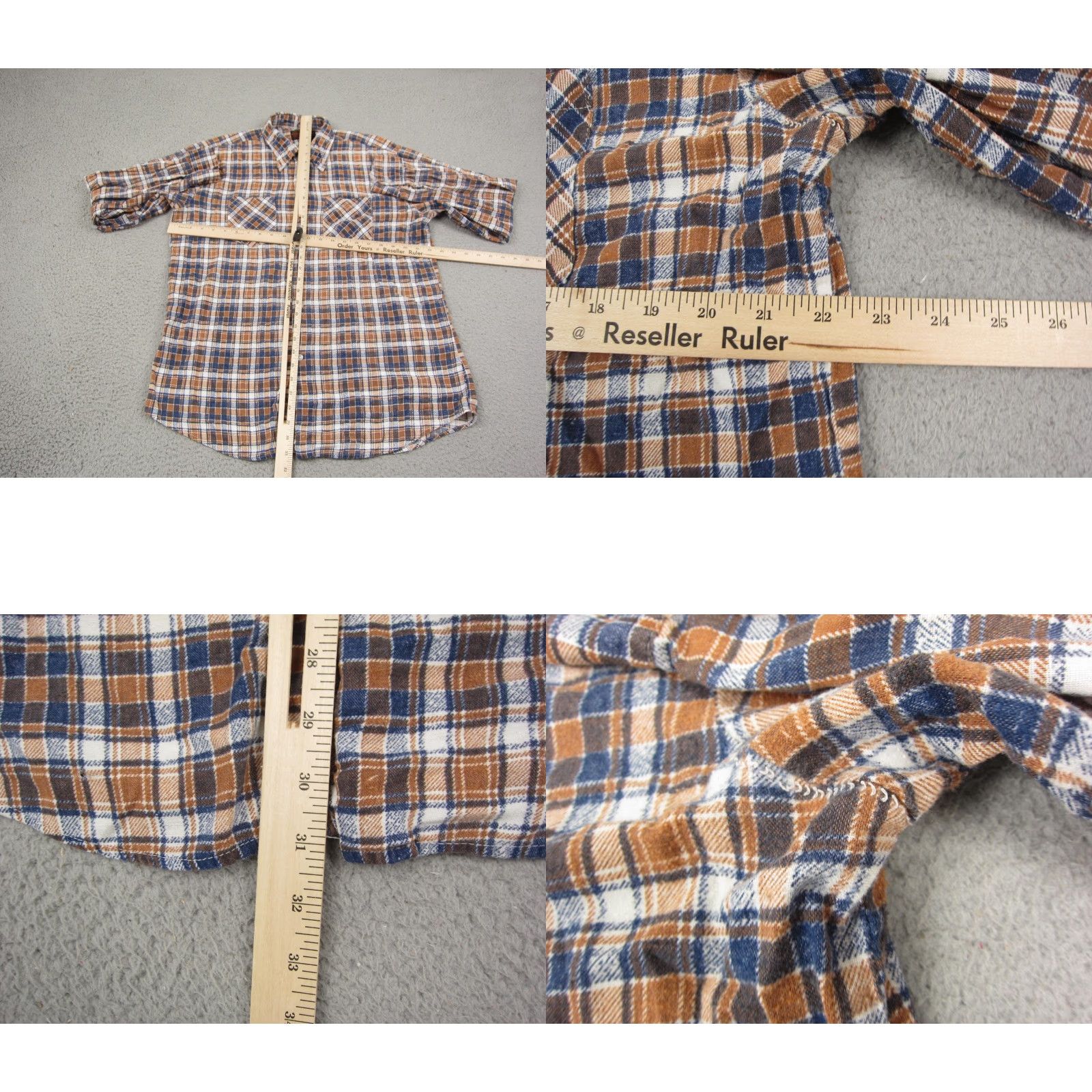 Vintage VINTAGE Montgomery Ward Shirt Mens Large Orange Blue Plaid Flannel 60s 70s Size US L / EU 52-54 / 3 - 8 Thumbnail